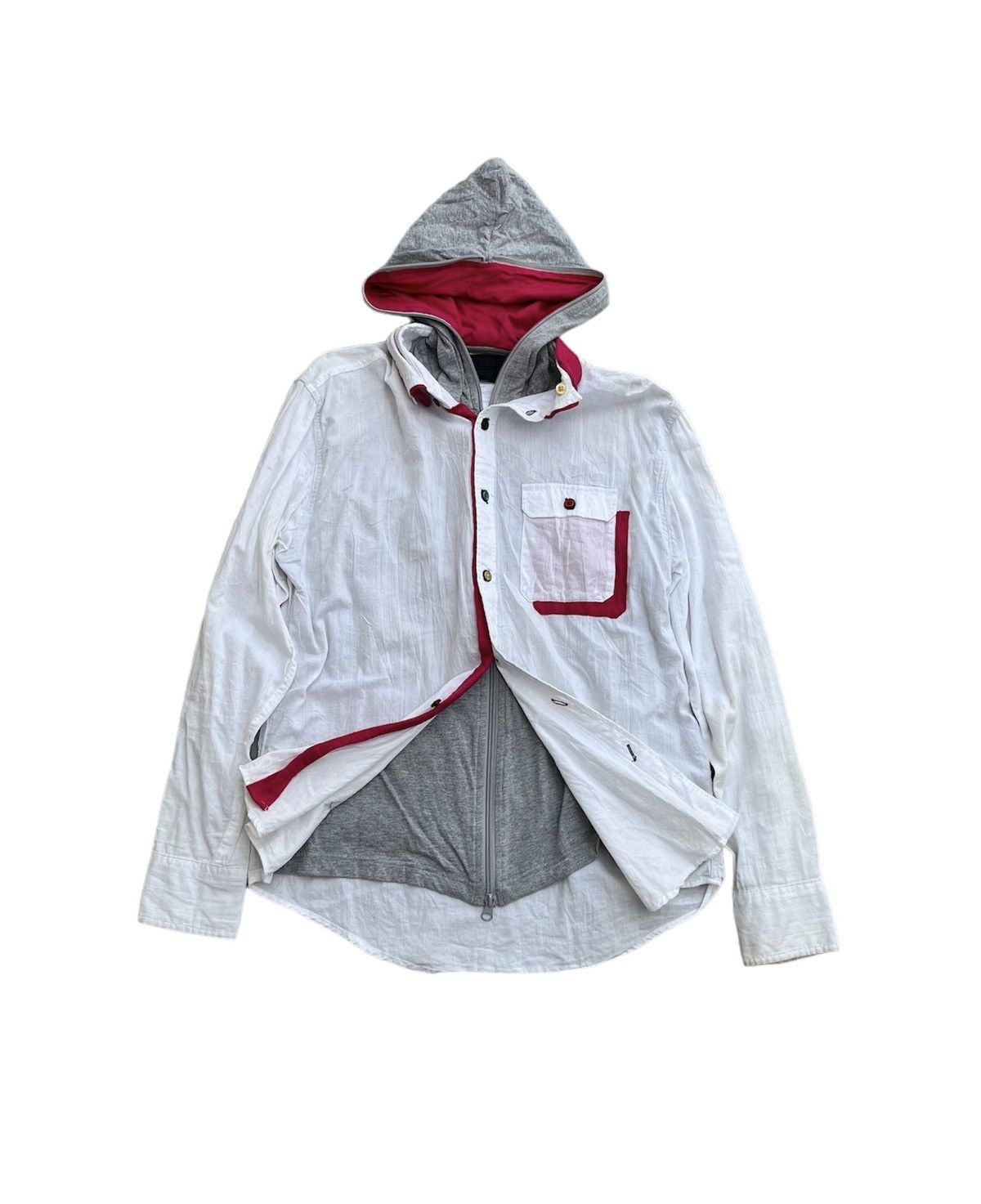 OVAL DICE DOUBLE LAYER SHIRT HOODIE