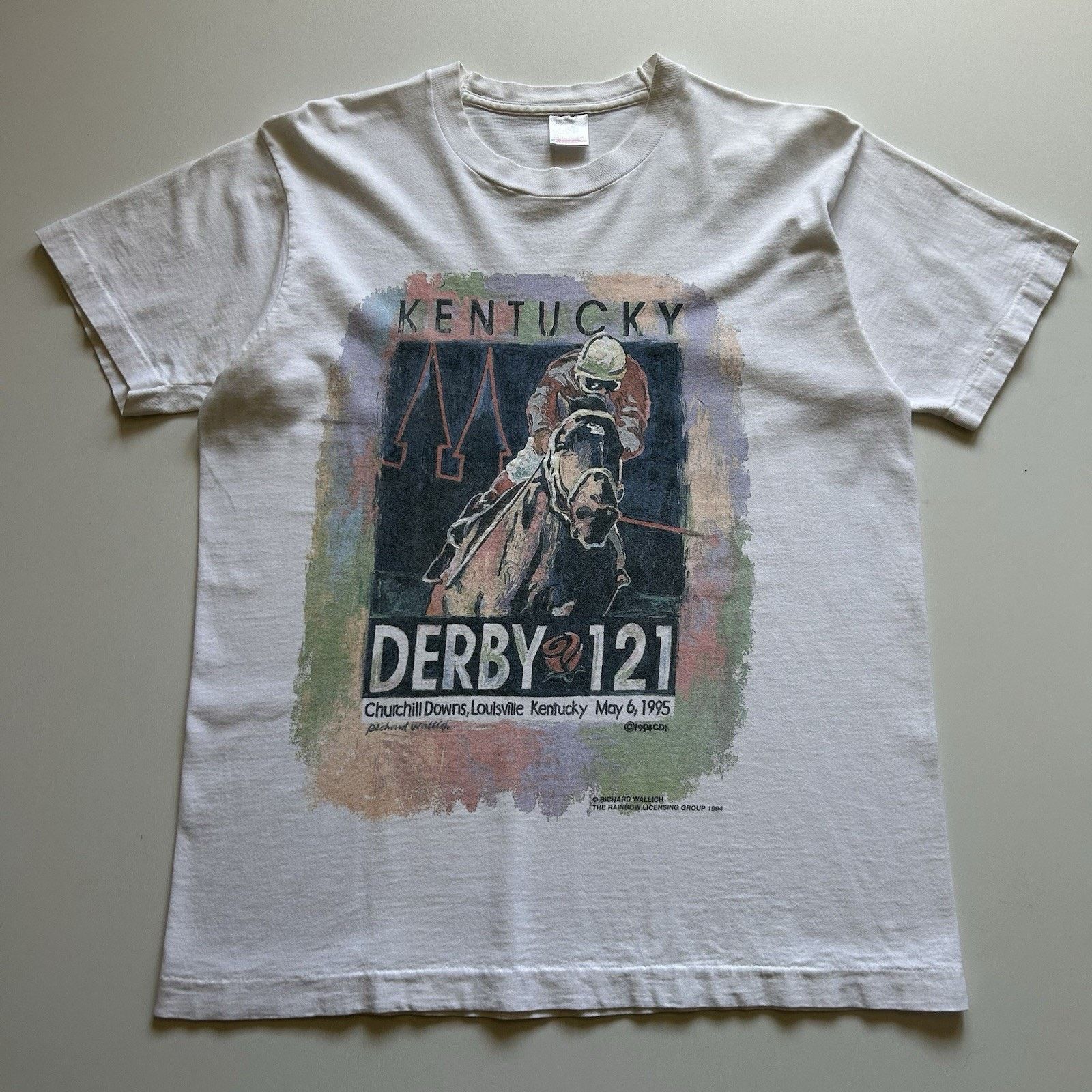Fruit Of The Loom Vintage 1995 Kentucky Derby T Shirt Large 90s Horse Racing Size US L / EU 52-54 / 3 - 1 Thumbnail
