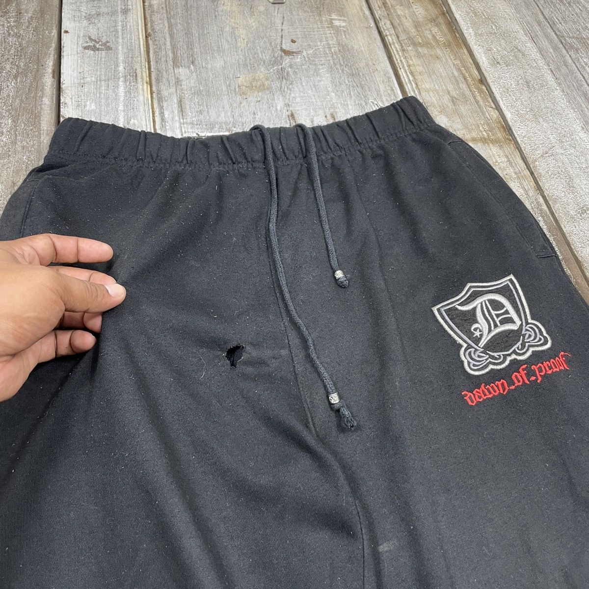 Los Angeles Apparel × Vintage Vintage Los Angeles Thug Life Distressed Sweatpant Size US 34 / EU 50 - 8 Thumbnail