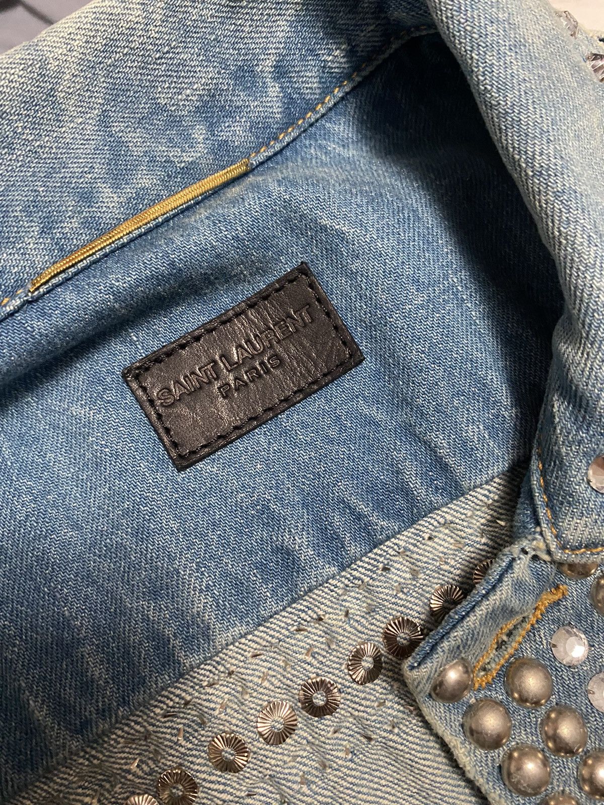 Saint Laurent Paris Saint Laurent Paris SS16 Denim Studded Crystal Jacket Size US S / EU 44-46 / 1 - 7 Thumbnail