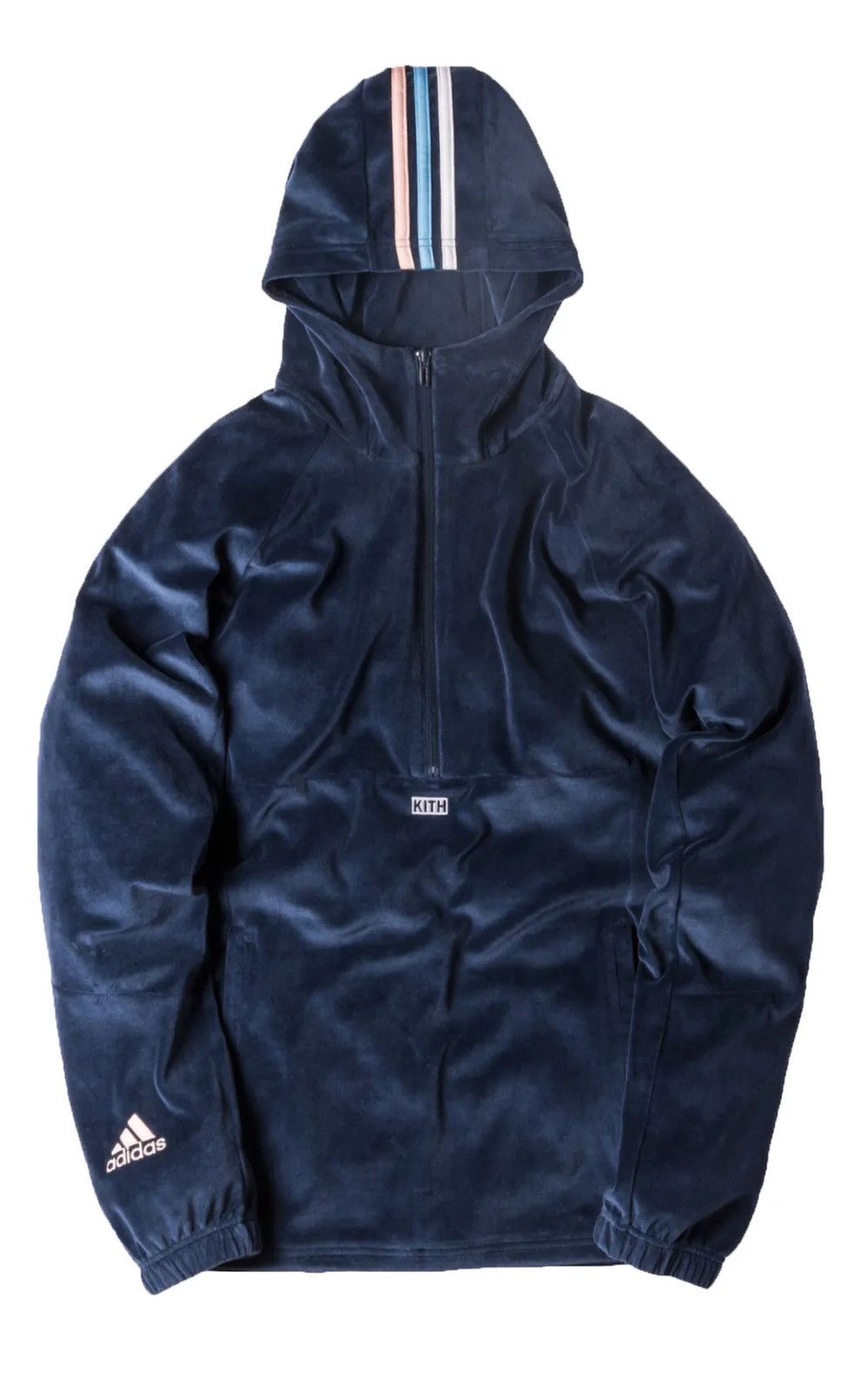 Adidas velour half zip deals