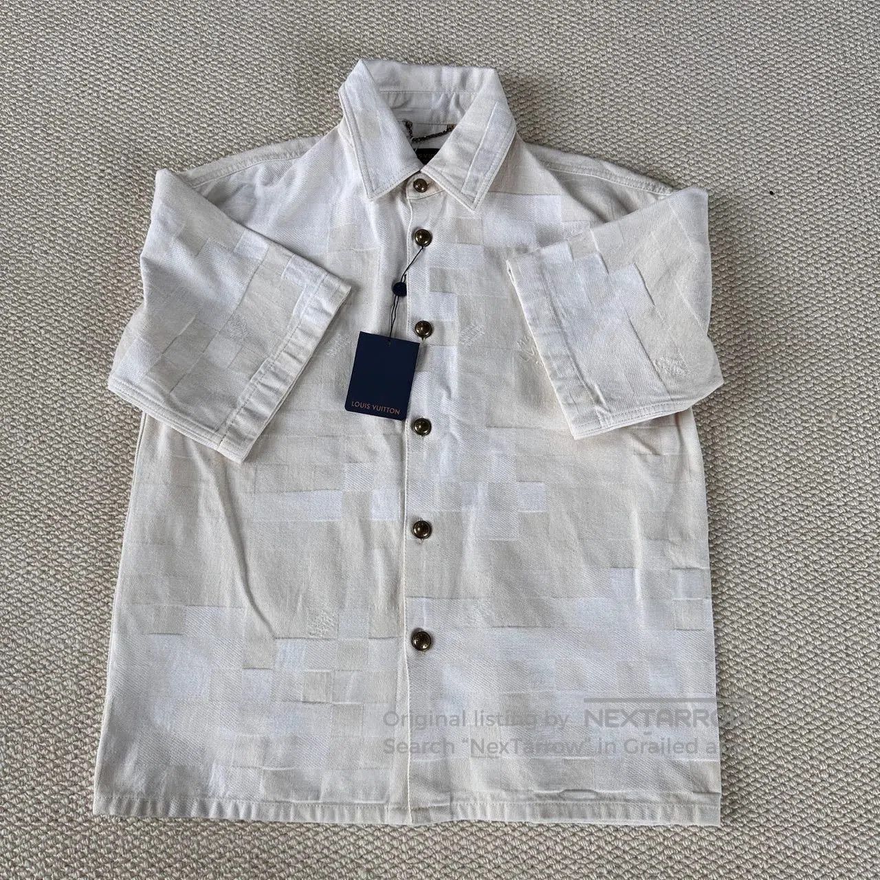 Louis Vuitton Louis Vuitton SS24 Beige Check Embroidered Shirt. Size US S / EU 44-46 / 1 - 1 Thumbnail