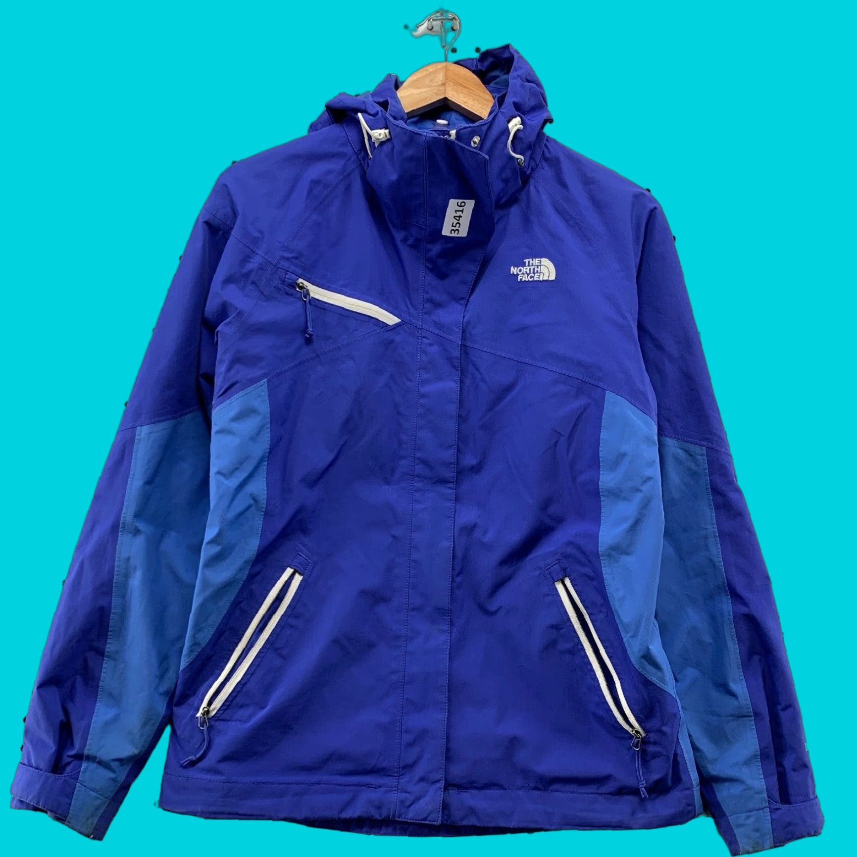 The North Face The North Face Hyvent Hooded Windbreaker Jacket Womens Small Blue Hoodie 19x26 Size S / US 4 / IT 40 - 1 Thumbnail