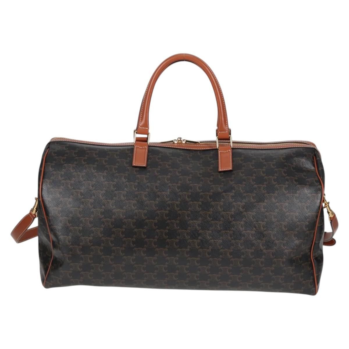 Celine CELINE Triomphe Boston Bag Pvc Leather Black Gold Size ONE SIZE - 2 Thumbnail