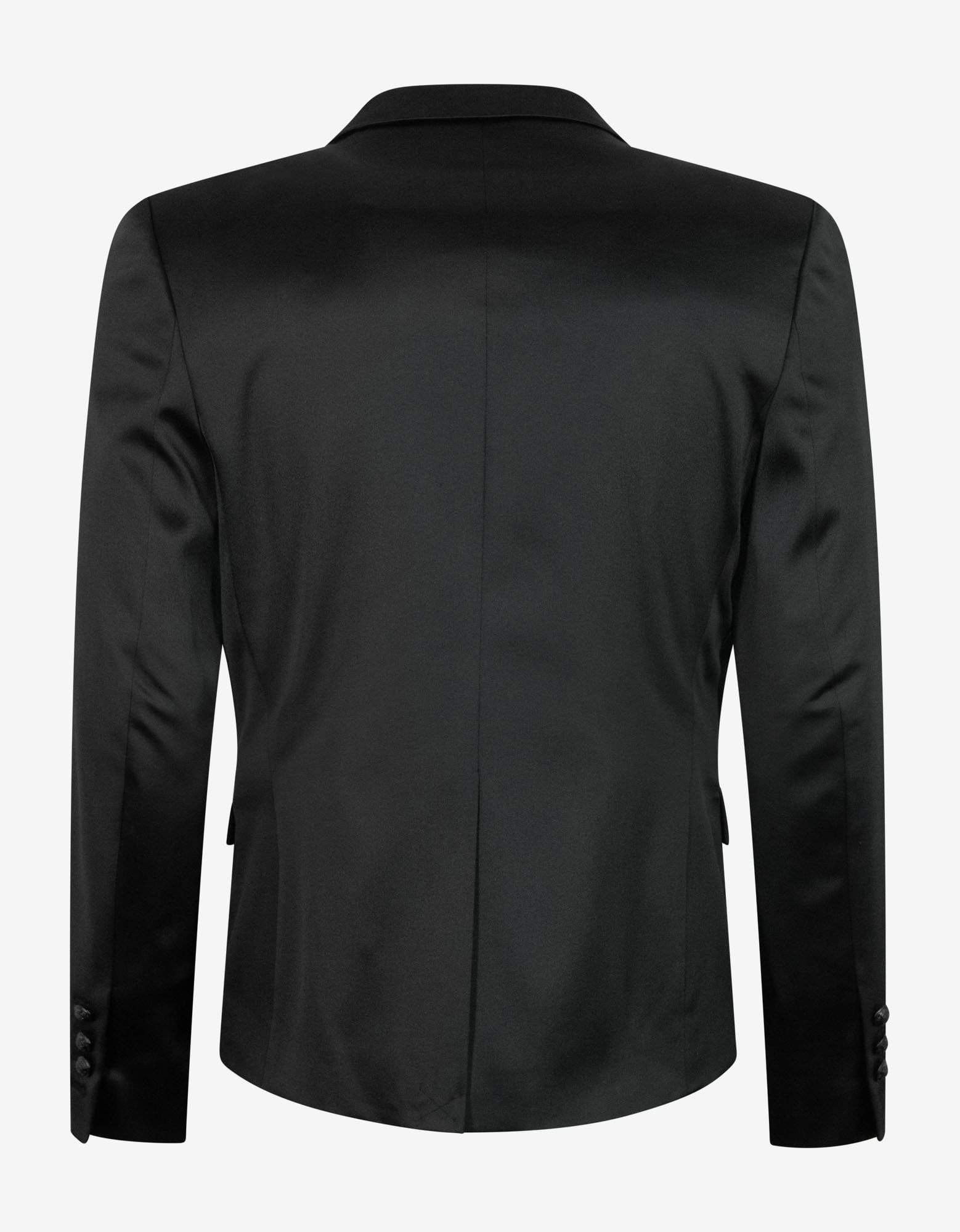 Balmain Balmain Black Double-Breasted Silk Blazer Size 54R - 2 Thumbnail