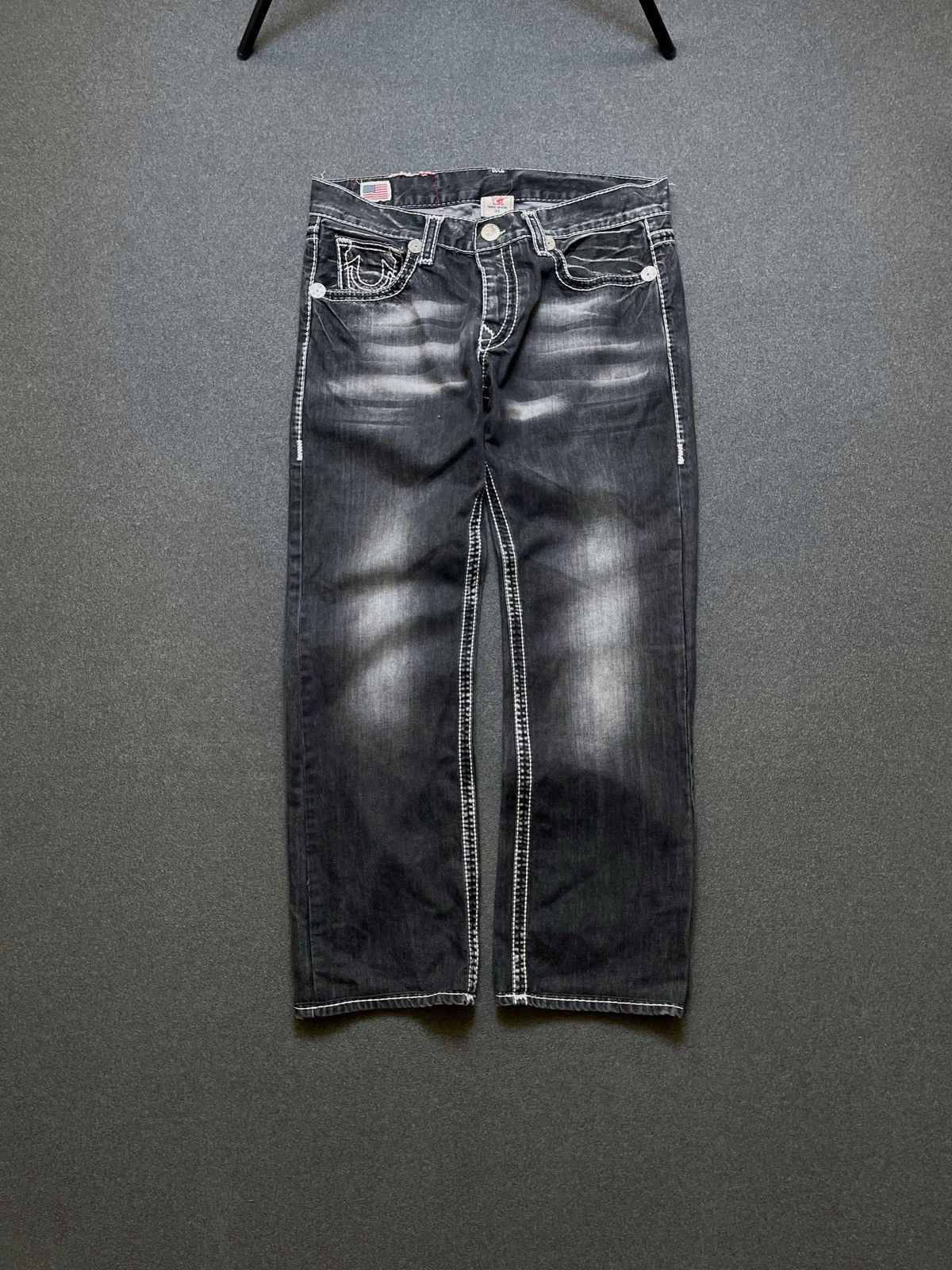 True Religion × Vintage Rare crazy y2k black True Religion Luke XXX jeans pants Size US 34 / EU 50 - 4 Thumbnail