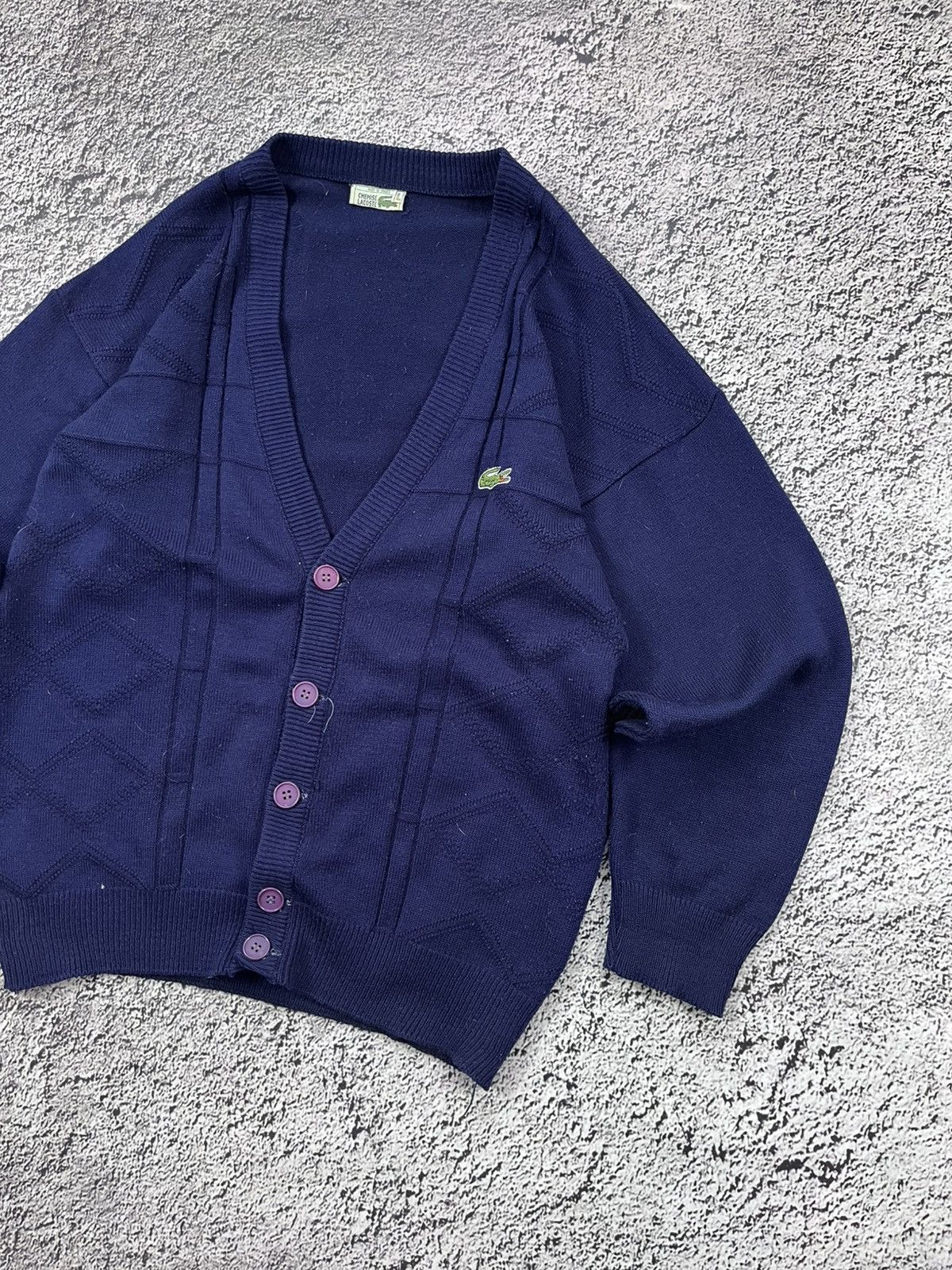 Lacoste Chemise Lacoste Vintage 90s Knit Cardigan Size US L / EU 52-54 / 3 - 3 Thumbnail