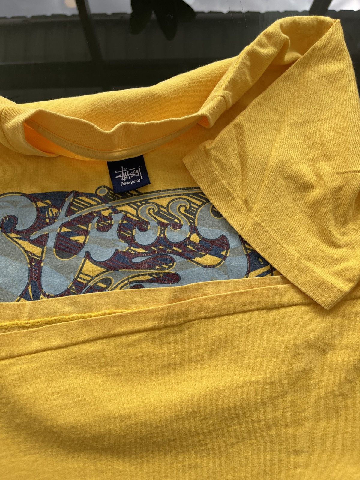 Stussy Vintage 90s Stussy Big Logo Graphic T-Shirt Yellow Size US M / EU 48-50 / 2 - 3 Thumbnail
