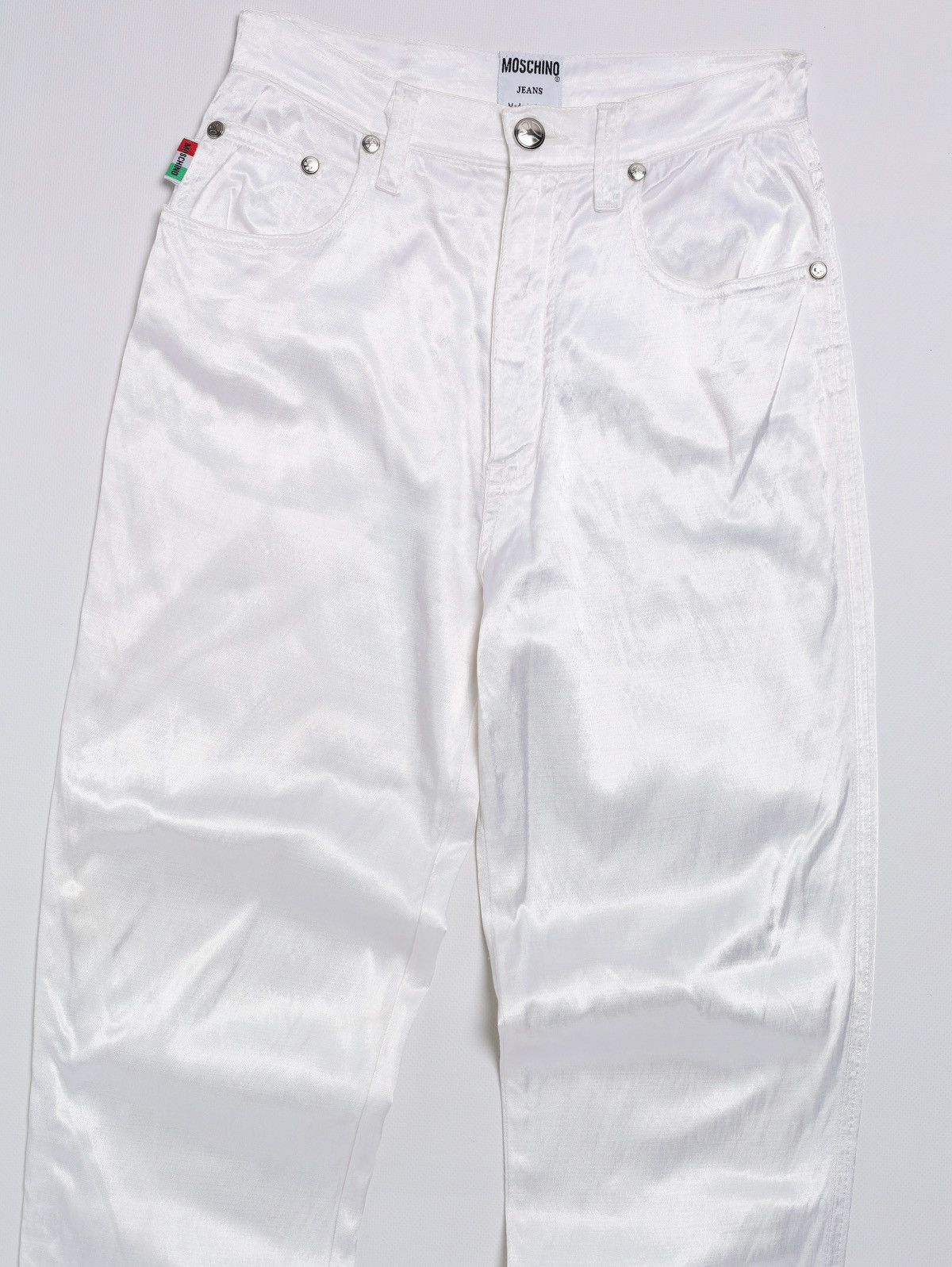 Moschino Moschino Jeans Vintage Pants Viscose White Trousers Logo Size 27" / US 4 / IT 40 - 2 Thumbnail