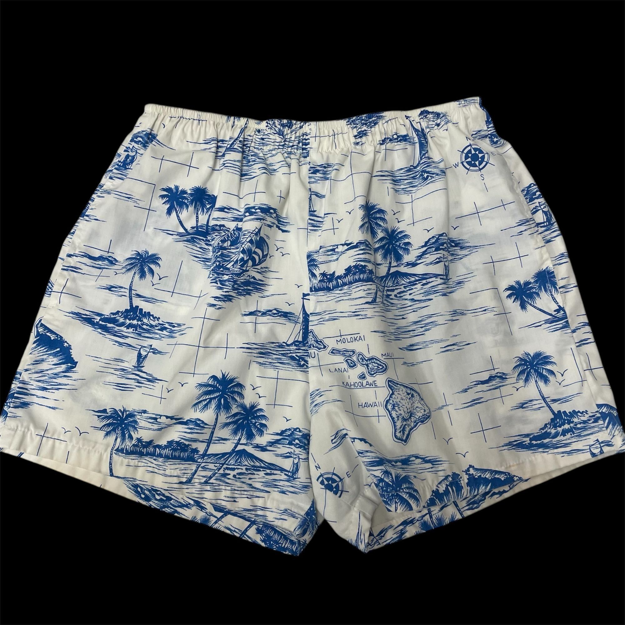 Vtg New Horizon HAWAIIAN TROPICAL Hawaii Islands Swim Trunks