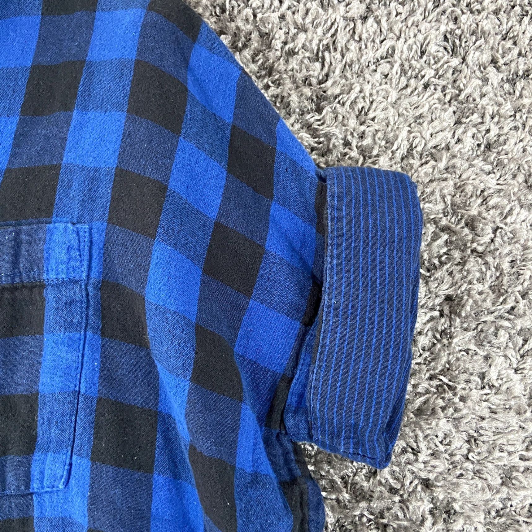 Madewell MADewell Plaid Blouse Women's XS Short Sleeve Blue Black Button Up Multicolor Size XS / US 0-2 / IT 36-38 - 3 Thumbnail