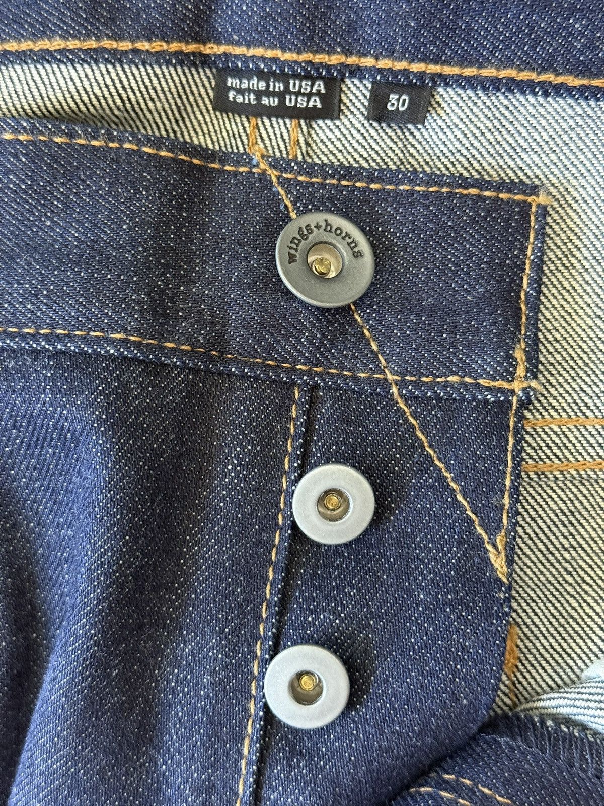 Wings + Horns Cone mills slim fit denim Size US 30 / EU 46 - 3 Thumbnail