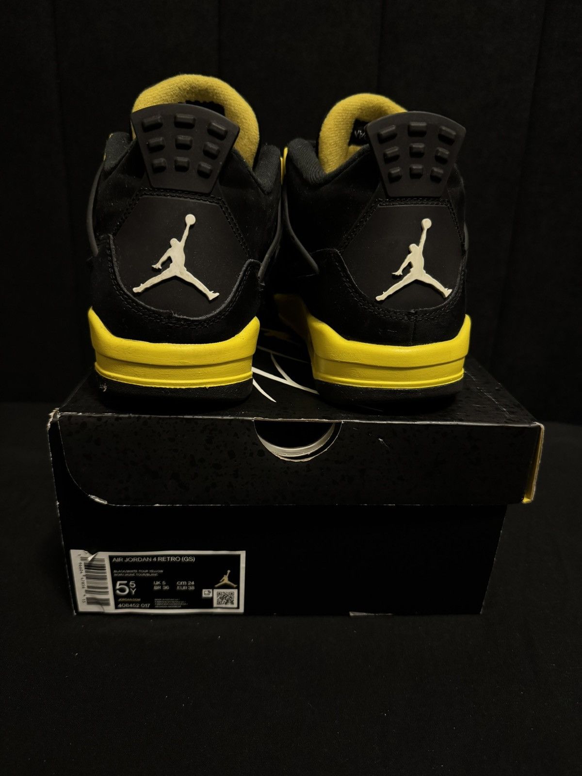 Jordan Brand Jordan 4 Retro “Thunder” GS Size 6 Size US 5.5 / EU 38 - 2 Thumbnail