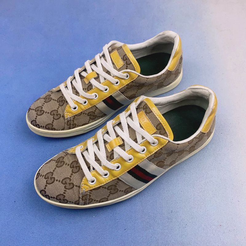 Gucci Gucci Brown and Yellow Casual Sneakers Size US 6.5 / EU 39-40 - 1 Thumbnail
