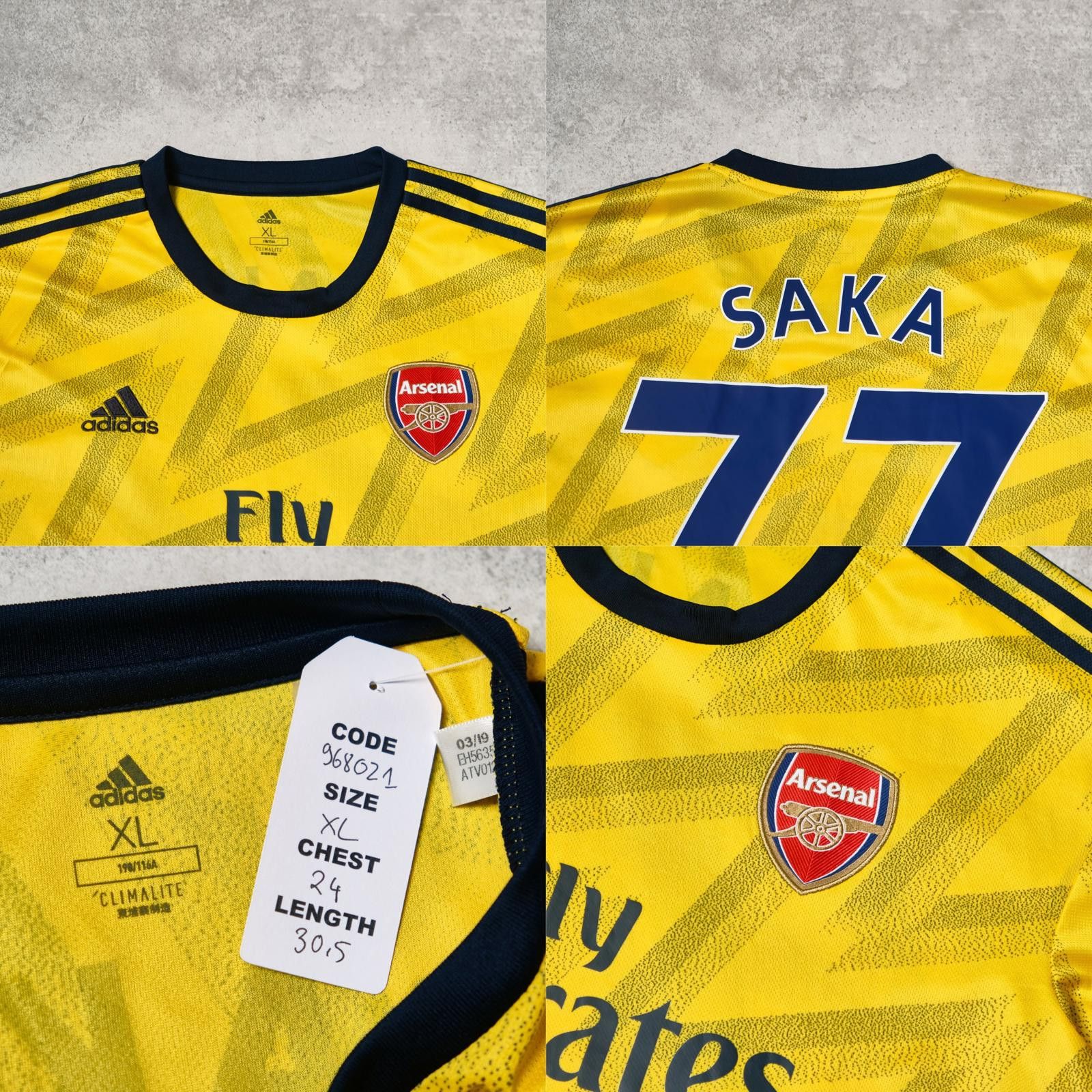 Adidas 2019/20 Arsenal Away Shirt Adidas Saka (XL) Size US XL / EU 56 / 4 - 5 Thumbnail