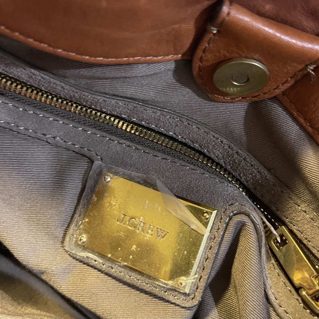 J.Crew Tan Genuine Leather Satchel Top Handle Crossbody Minimalist Size ONE SIZE - 5 Thumbnail