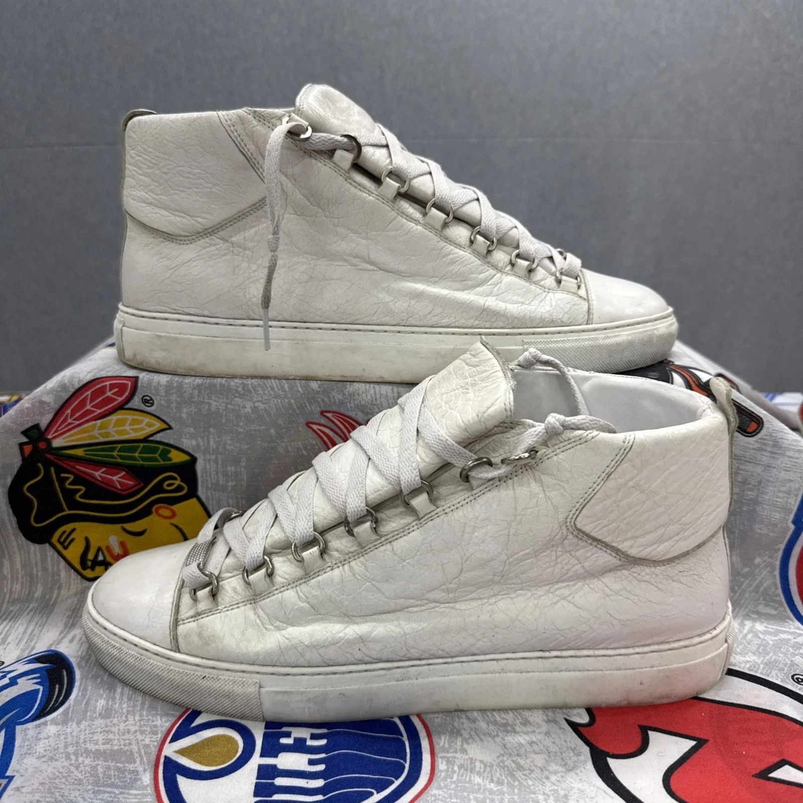 Balenciaga Arena White 12 Leather High Tops