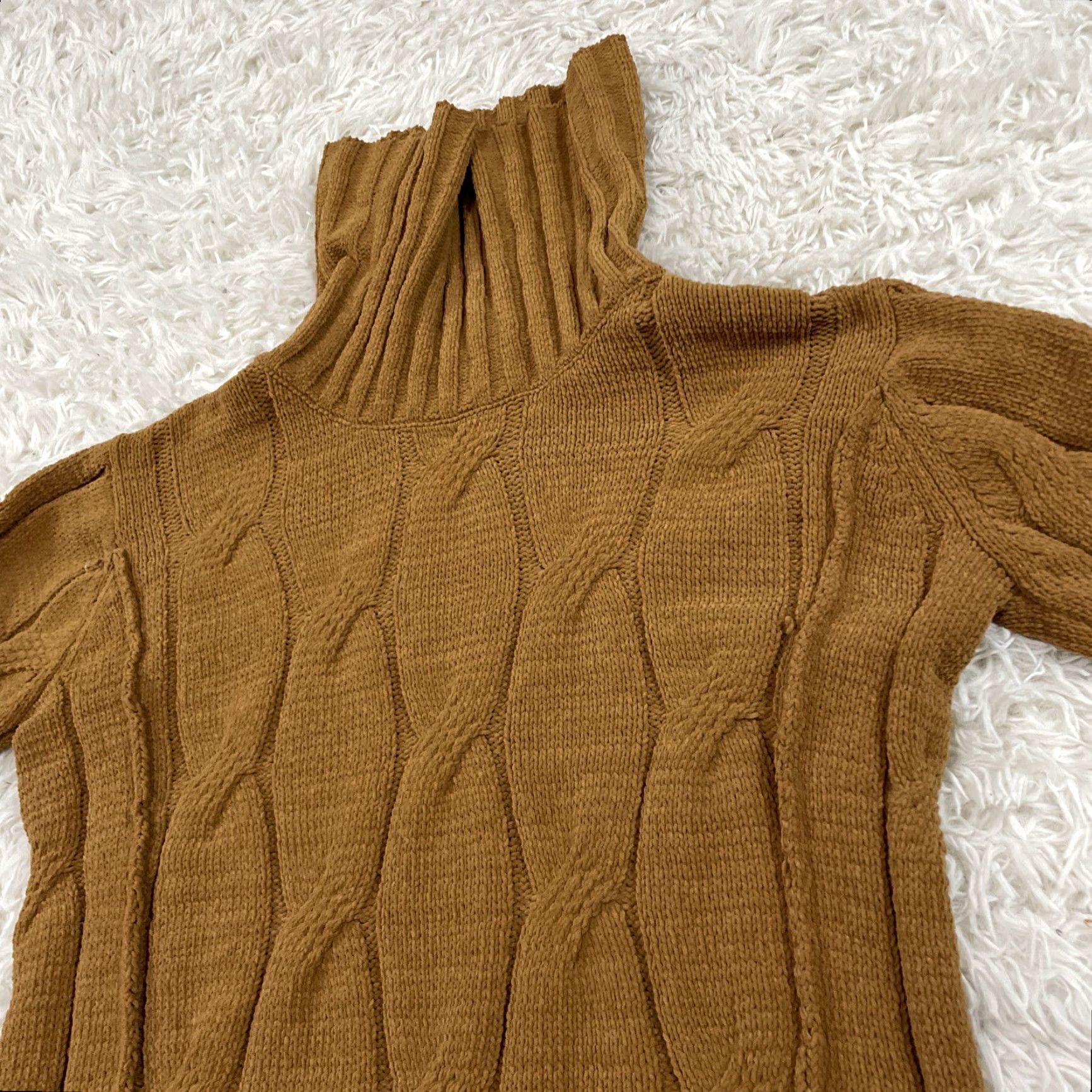 Vintage VINTAGE STITCHDROP Cable Knit Dress Women S Brown Turtleneck Chunky 90s Boho Minimalism Sweater Dress Size S / US 4 / IT 40 - 5 Thumbnail