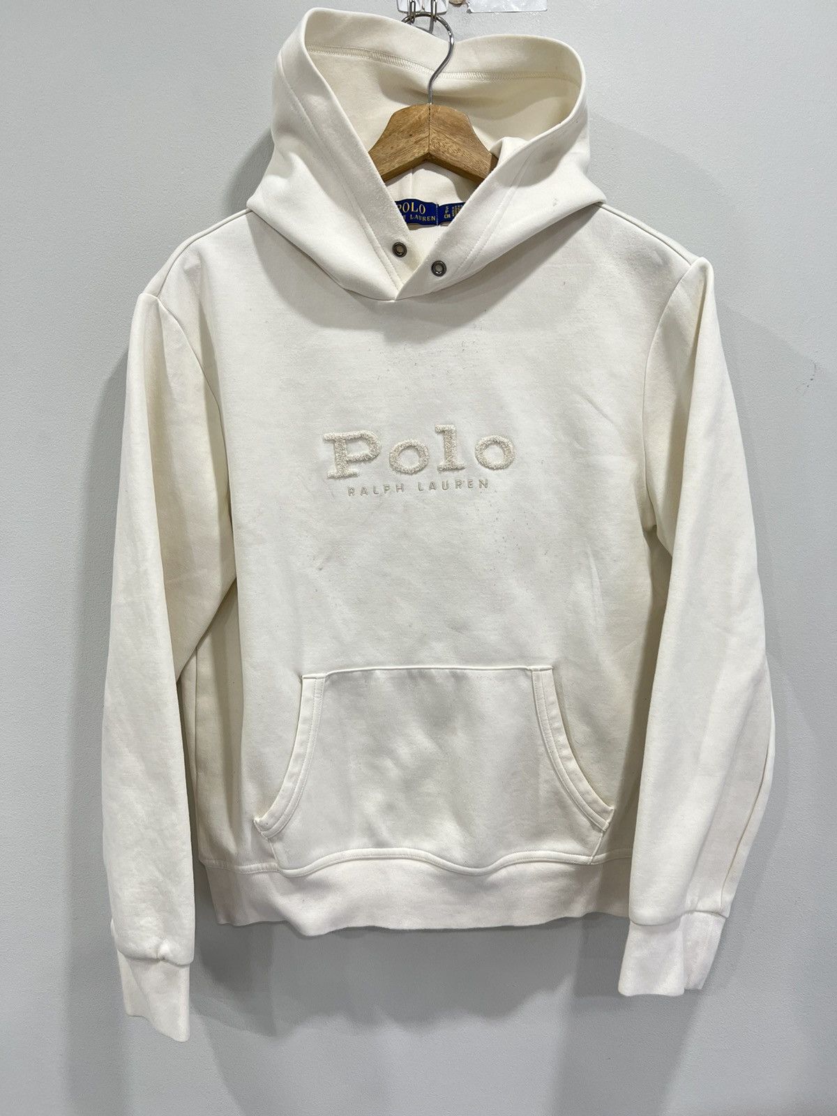 Ralph Lauren Vintage Y2K Ralph Lauren Hoodie sweater felt cream Size US S / EU 44-46 / 1 - 1 Thumbnail