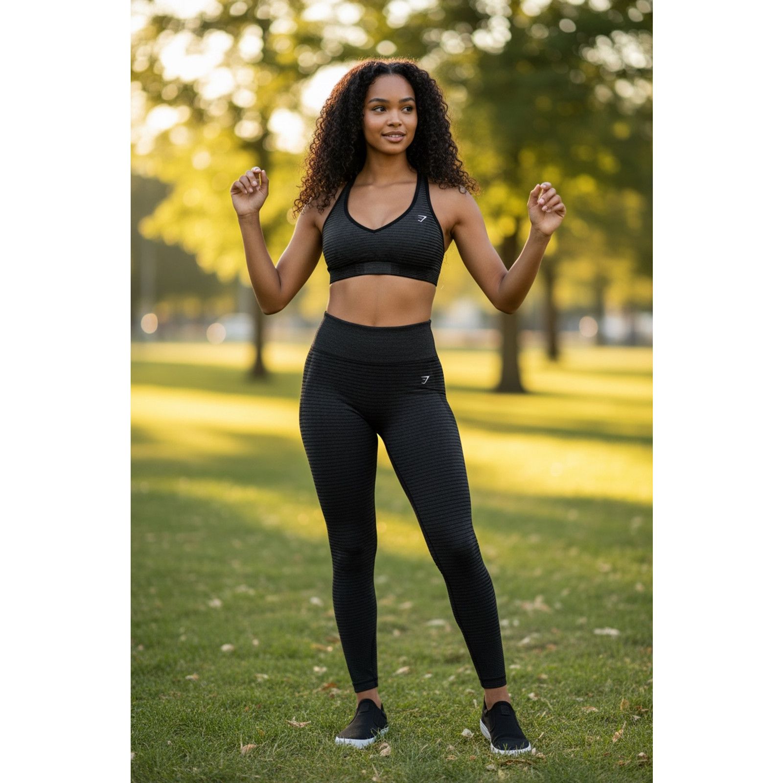 Gymshark NWOT-Women's Gymshark Seamless Sports Bra Black/Grey Size S- Size ONE SIZE - 1 Thumbnail