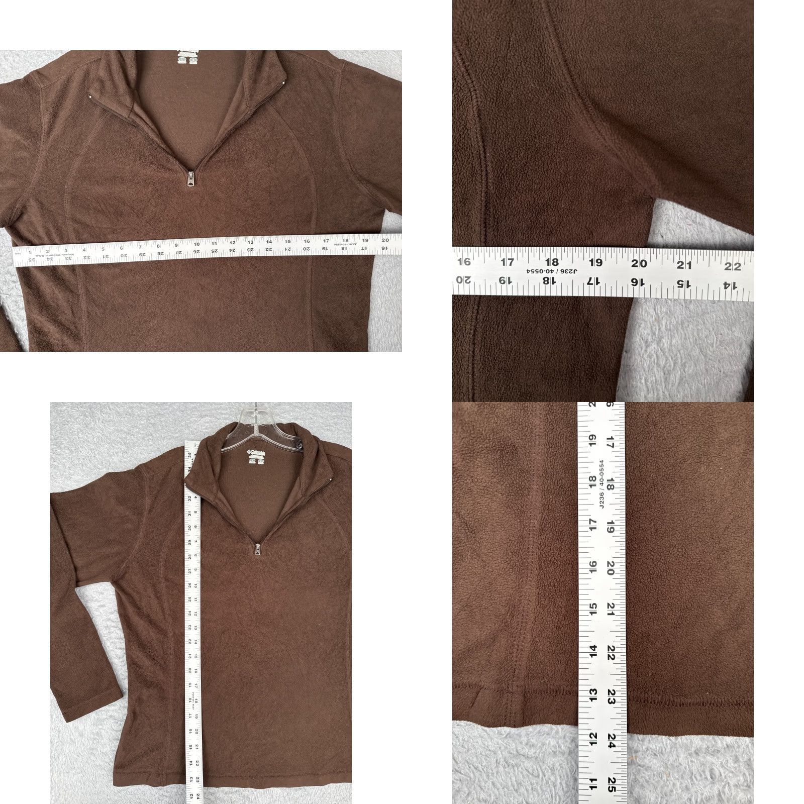 Vintage Columbia Fleece Sweater Women Large Brown 1/4 Zip Pullover Print Hike Walk Camp Size L / US 10 / IT 46 - 8 Thumbnail