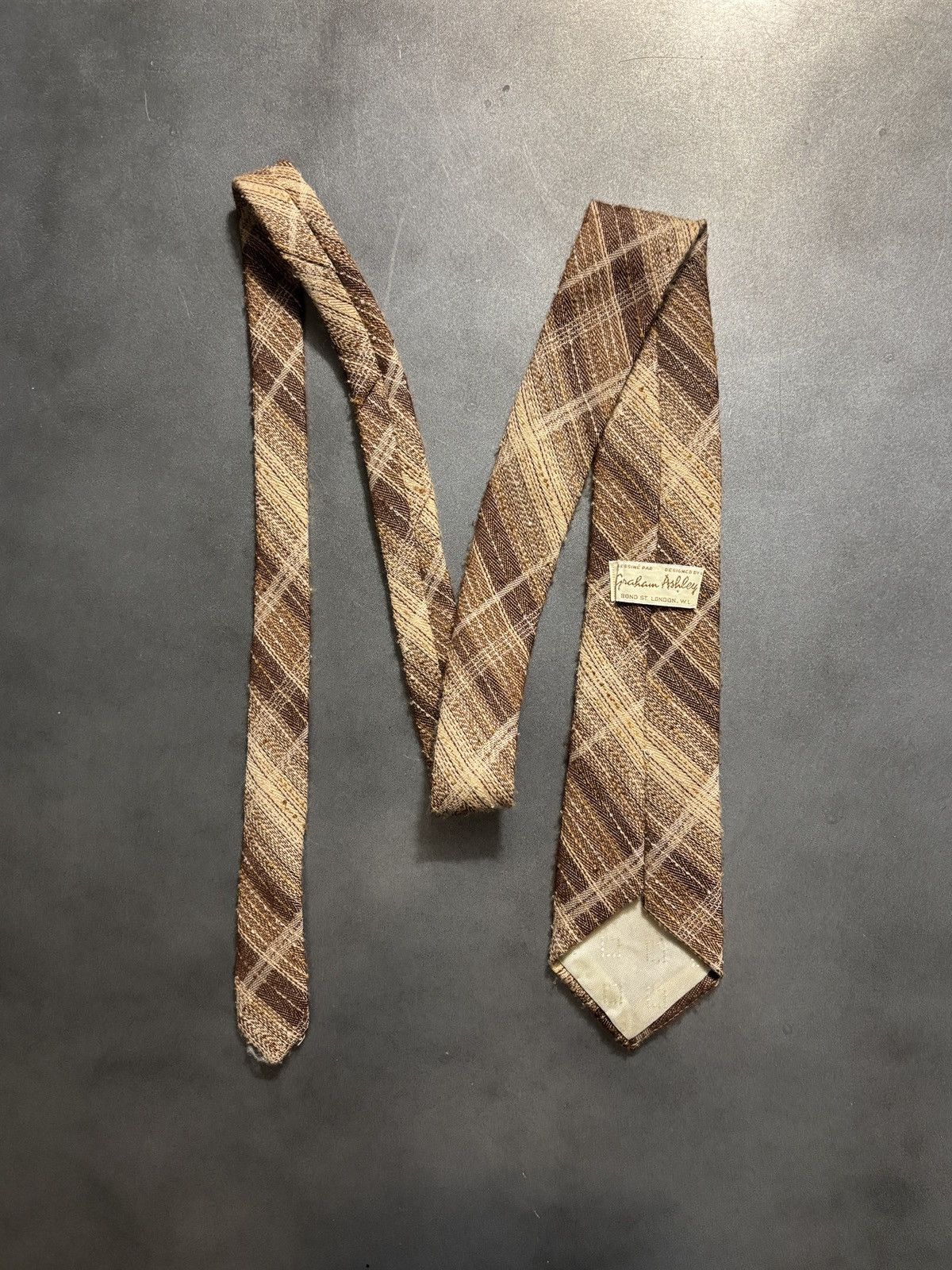 Vintage Vintage Plaid Tie Shaggy Necktie Pattern Stripe 1960s 1970s Size ONE SIZE - 2 Thumbnail
