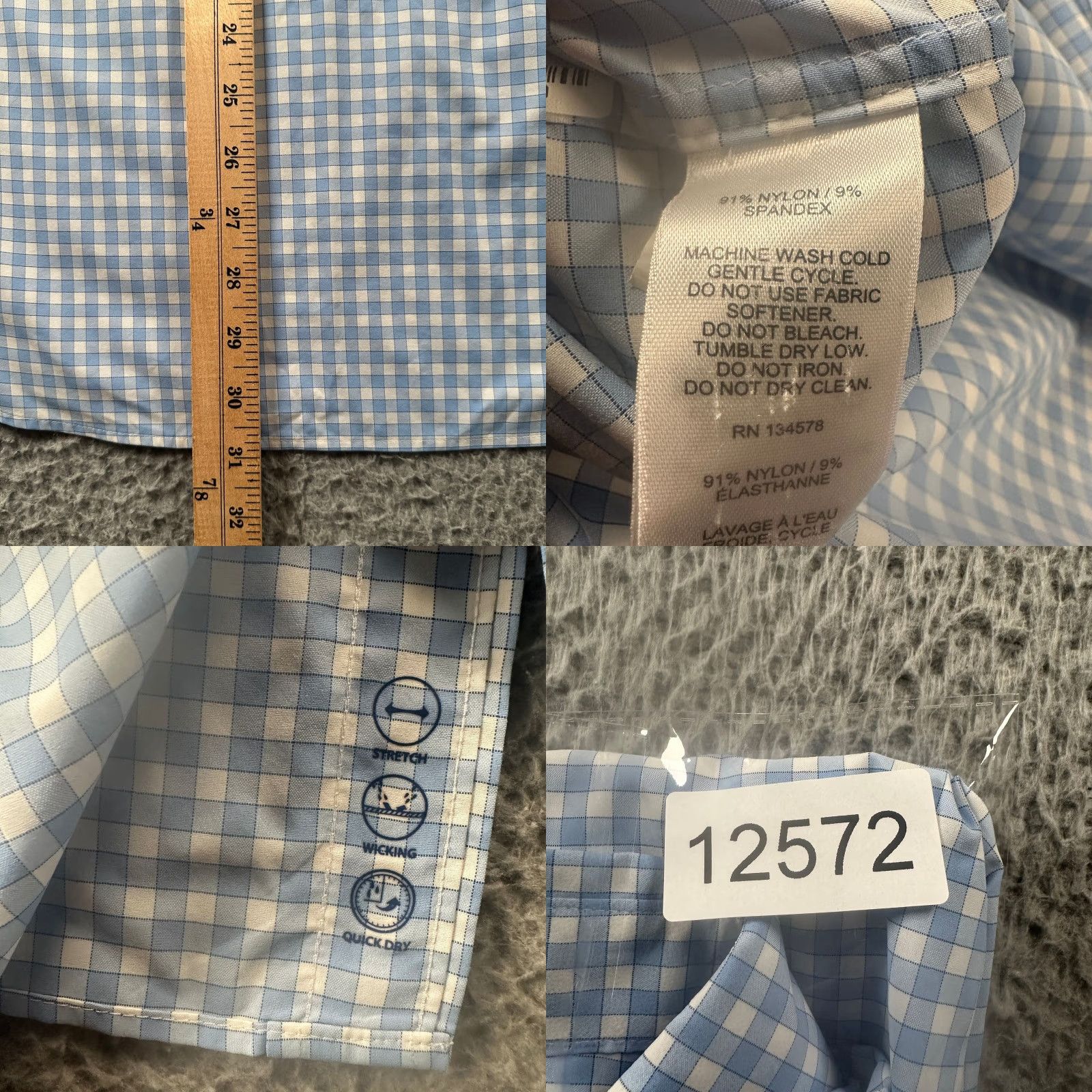 Vineyard Vines Vineyard Vines Shirt Mens XL OTG Performance Light Blue Gingham Button Down Size US XL / EU 56 / 4 - 8 Thumbnail