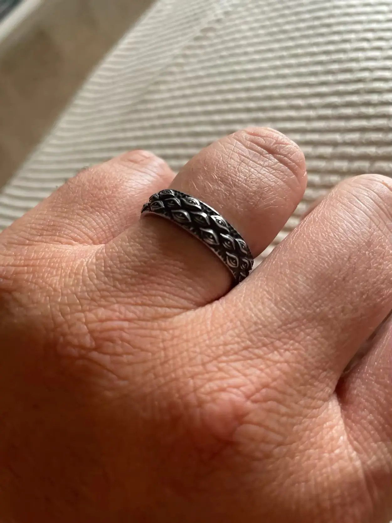 Jewelry Carved Eyes Ring (size 7-13) Size ONE SIZE - 5 Thumbnail