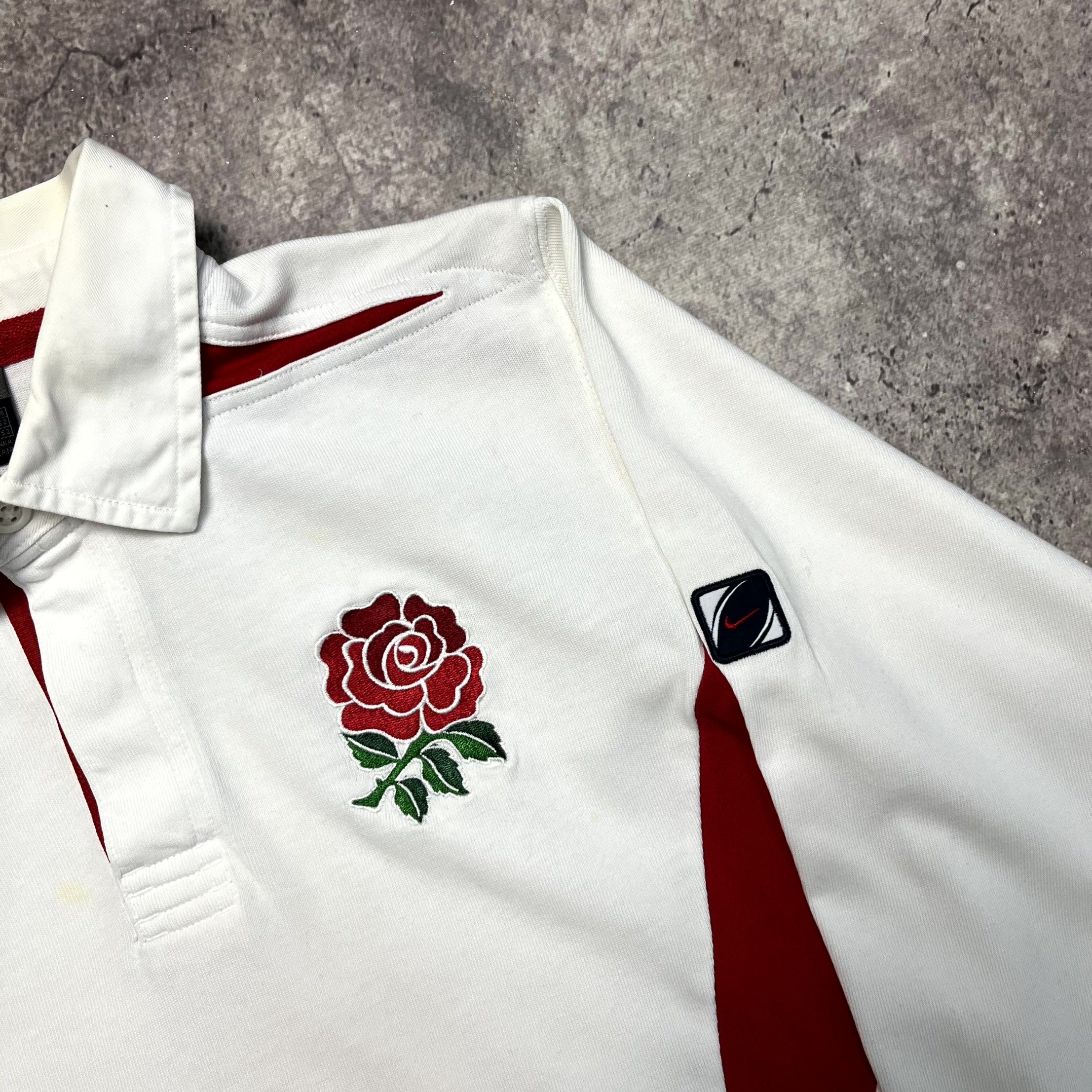Nike Y2K Nike England Polo Longsleeve Shirt White Jersey Size M Size US M / EU 48-50 / 2 - 3 Thumbnail
