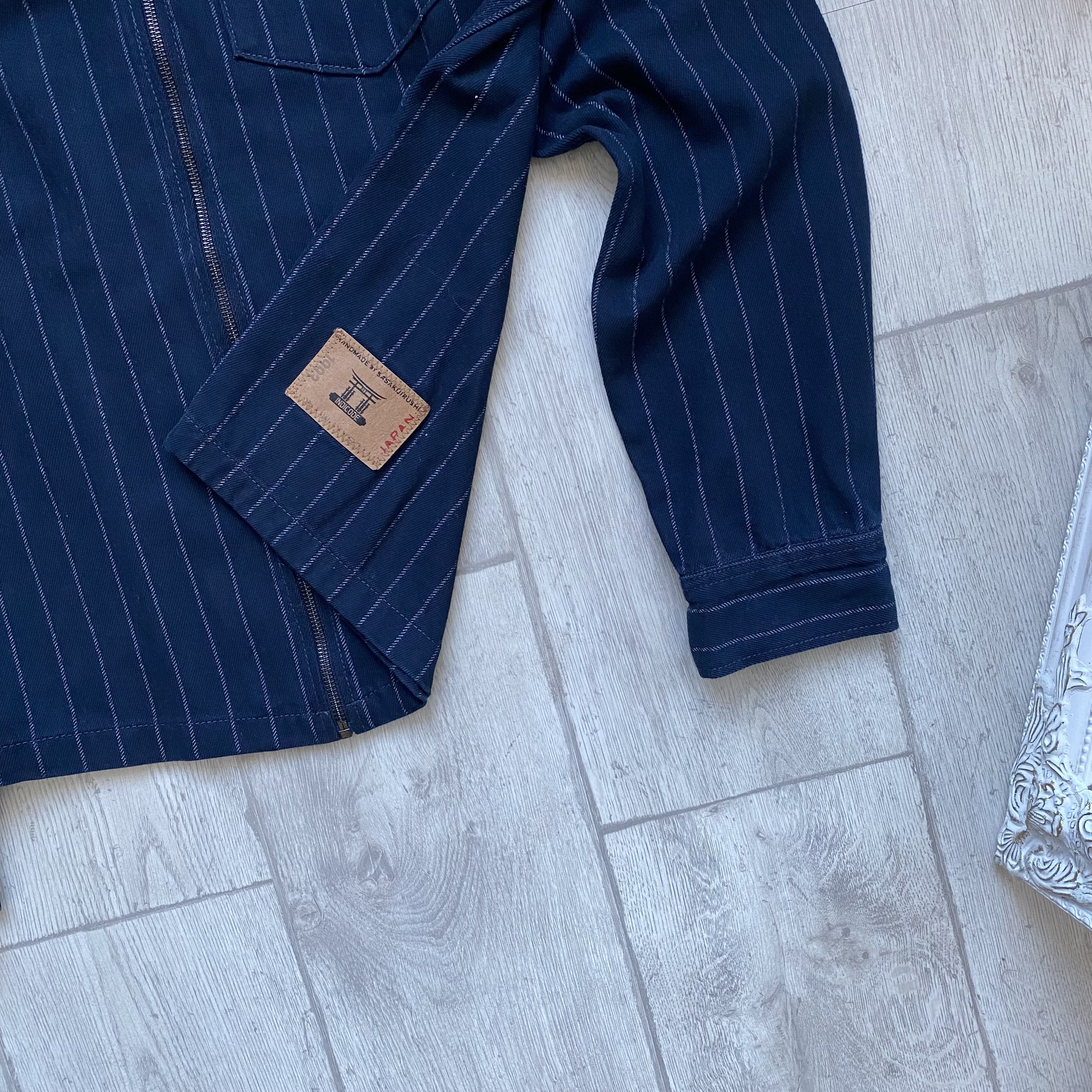 Japanese Brand 🔥Hand Made Japan Striped Jeans Overshrit Jacket INDICODE Size US M / EU 48-50 / 2 - 8 Thumbnail