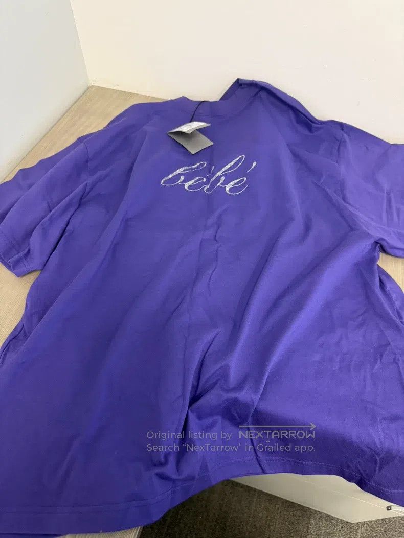 Balenciaga Balenciaga Violet Bebe Crystal Short Sleeve T-Shirt Size US XL / EU 56 / 4 - 2 Thumbnail