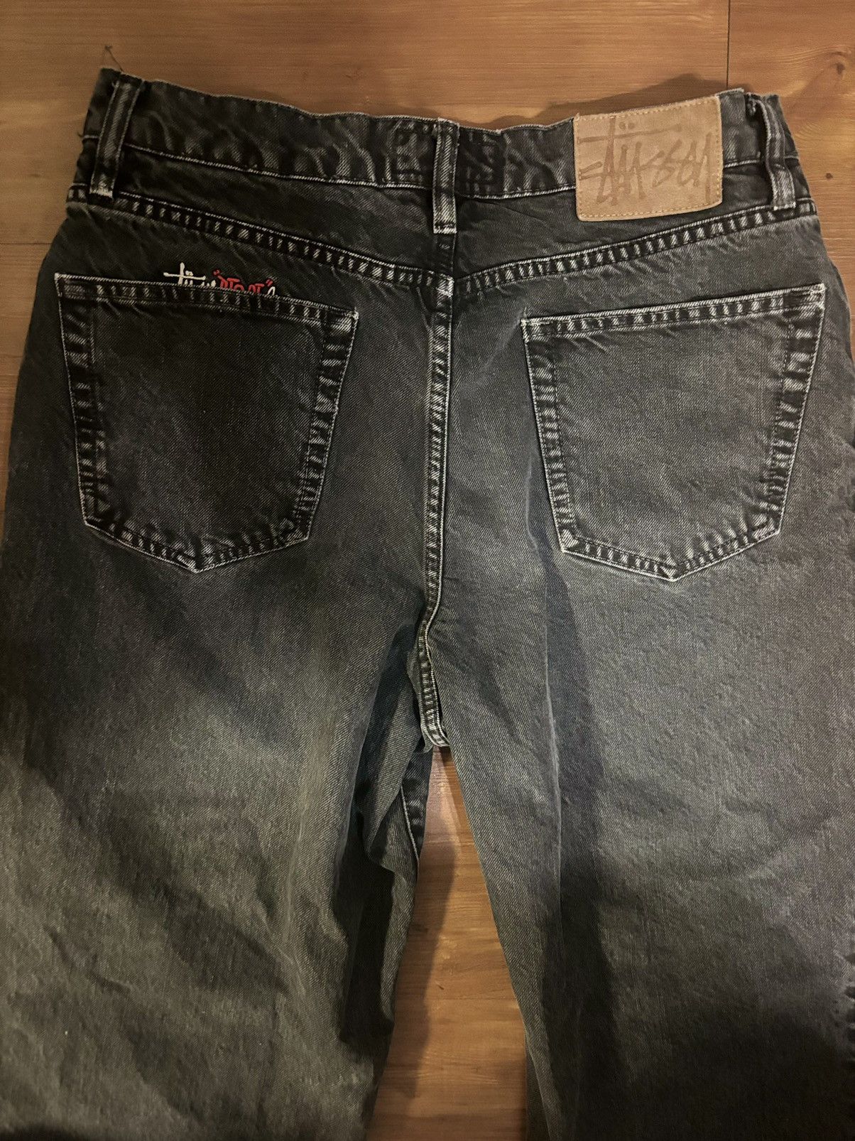 Stussy × Vintage VINTAGE STUSSY BIG OL JEANS WASHED BLACK SIZE 30 Size US 32 / EU 48 - 4 Thumbnail