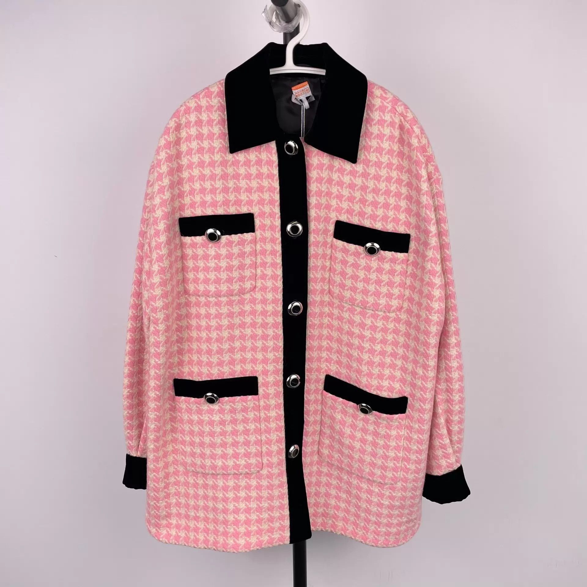 Miu Miu MIU MIU Women's Color Blocked Pink & Black Jacket Size XS / US 0-2 / IT 36-38 - 1 Thumbnail