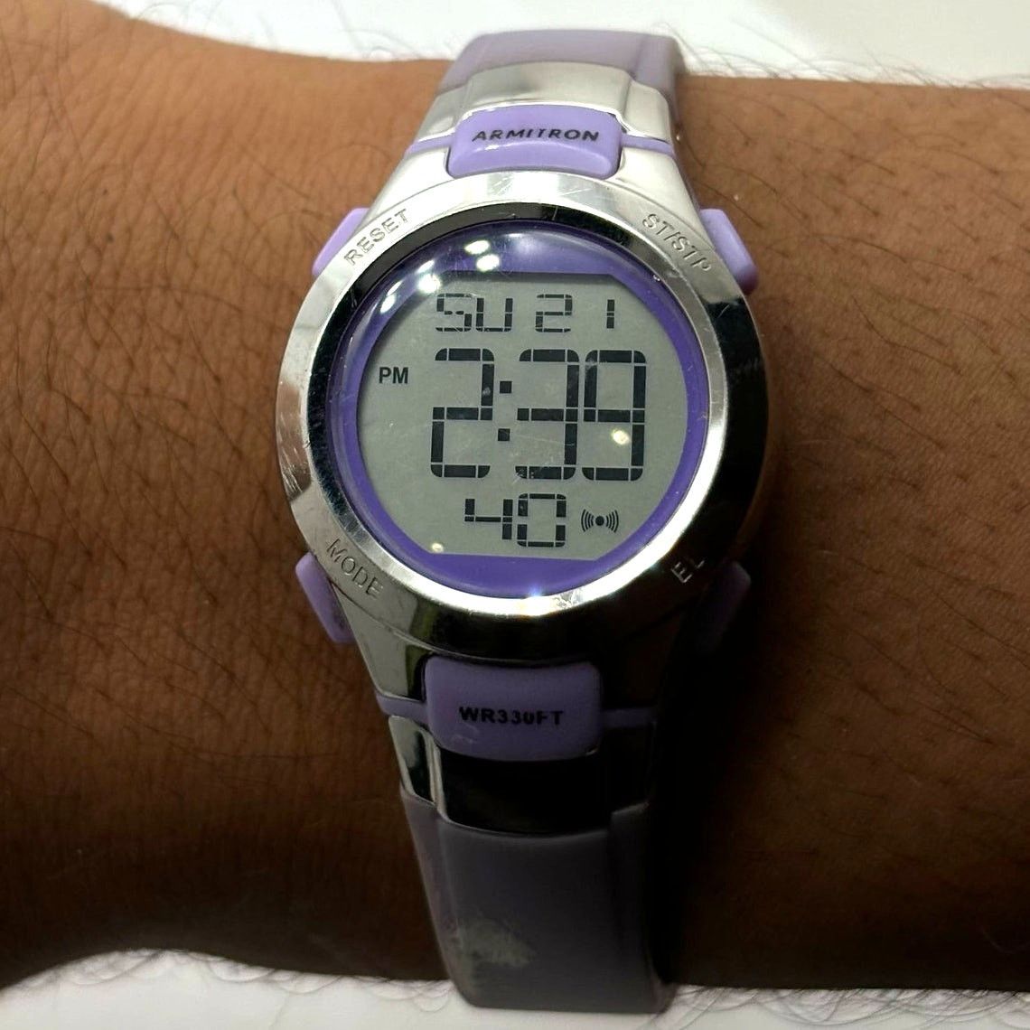 Silver & Purple Digital Armitron Watch, Women's