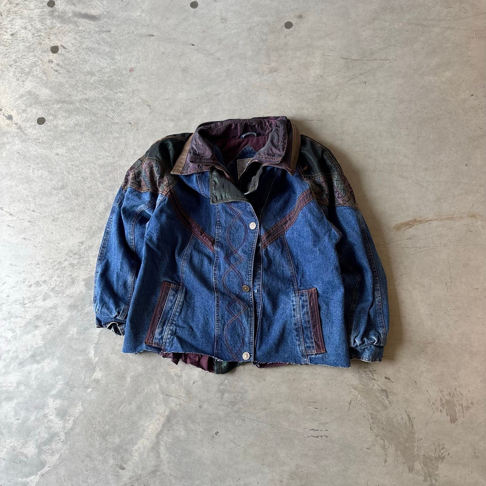 Vintage vintage y2k cropped denim bomber jacket Size US M / EU 48-50 / 2 - 1 Thumbnail