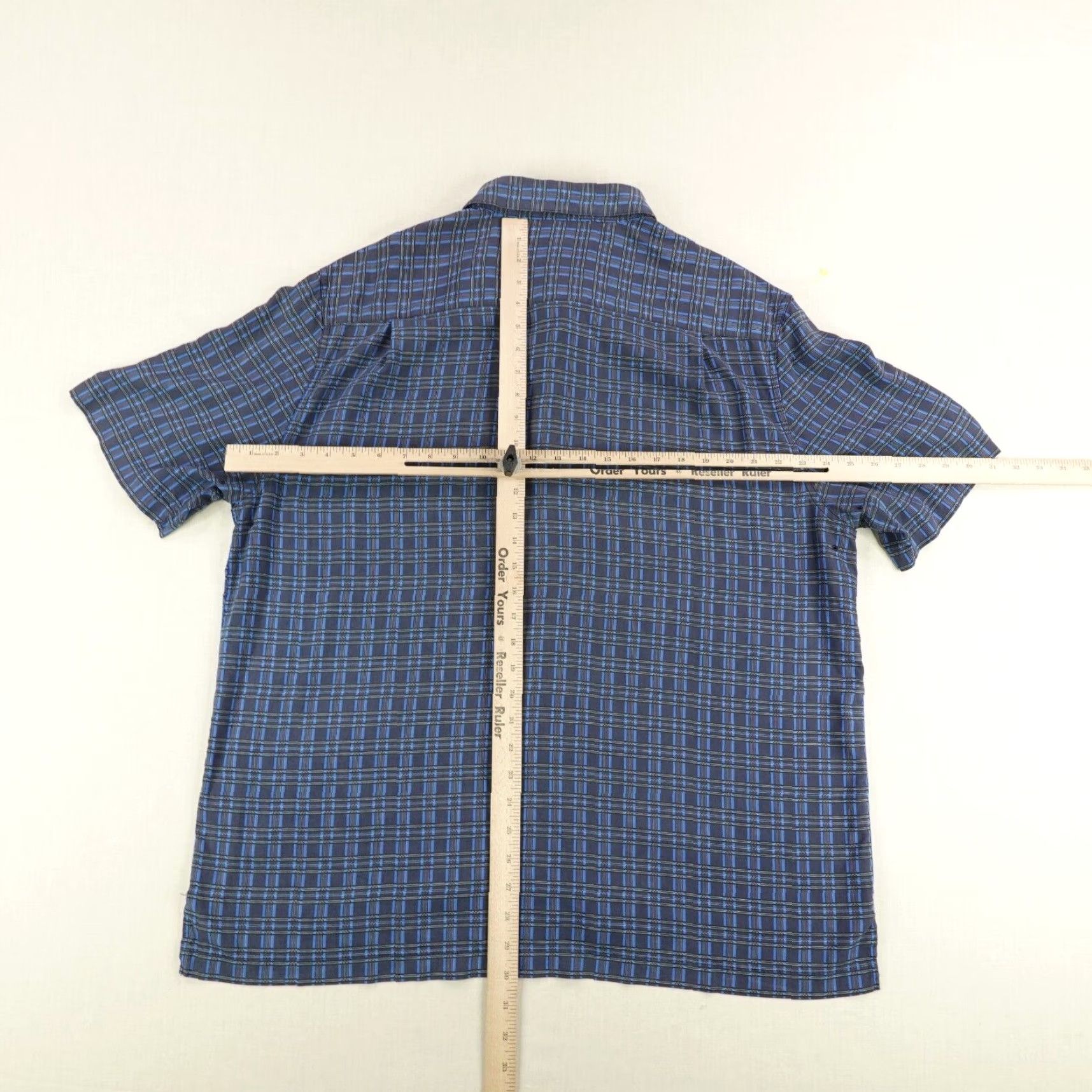 Nat Nast VINTAGE Nat Nast Men’s Shirt XL Blue Plaid Silk Short Sleeve Collared Button-Up Beach Outdoor Size US XL / EU 56 / 4 - 6 Thumbnail
