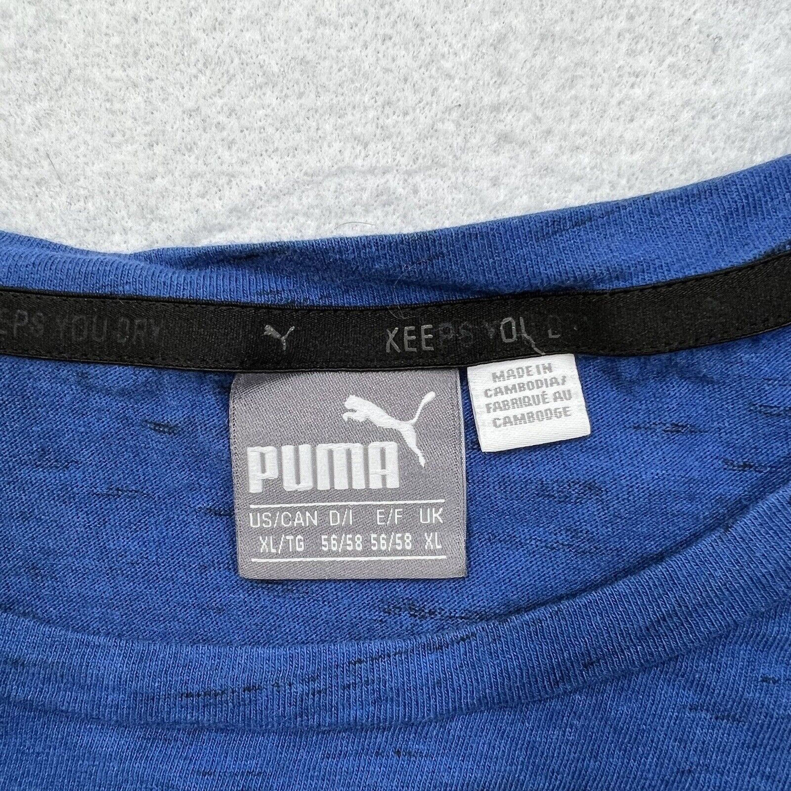 Puma PUMA XL Short Sleeve Blue Athletic T Shirt White Brand Logo Size US XL / EU 56 / 4 - 3 Thumbnail