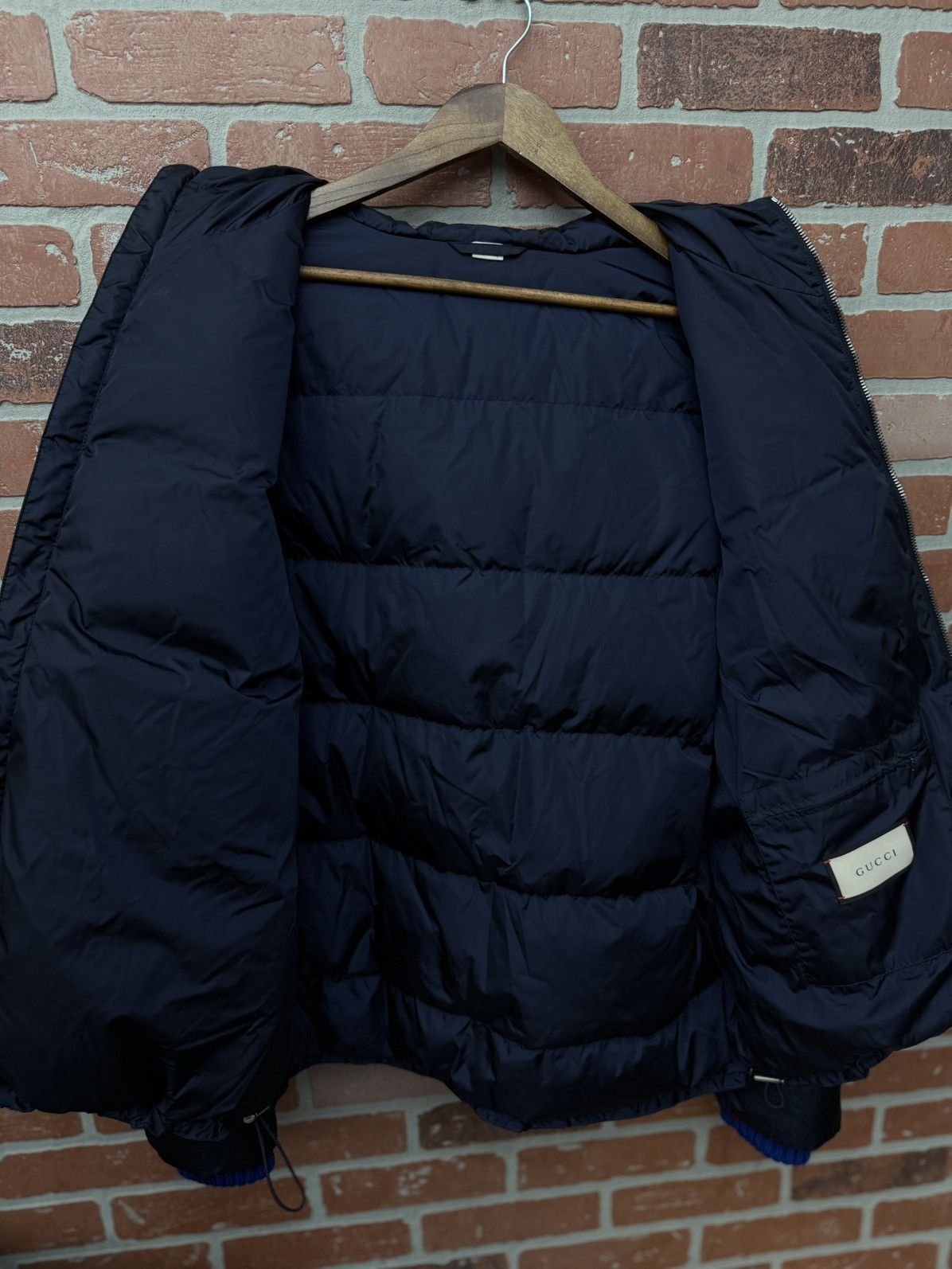 Gucci Gucci Men’s Color Block Puffer Jacket Size (52) Navy Blue Size US L / EU 52-54 / 3 - 17 Thumbnail