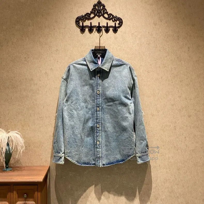 Loewe Loewe Light Blue Embroidered Logo Denim Shirt Jacket Size M / US 6-8 / IT 42-44 - 1 Thumbnail