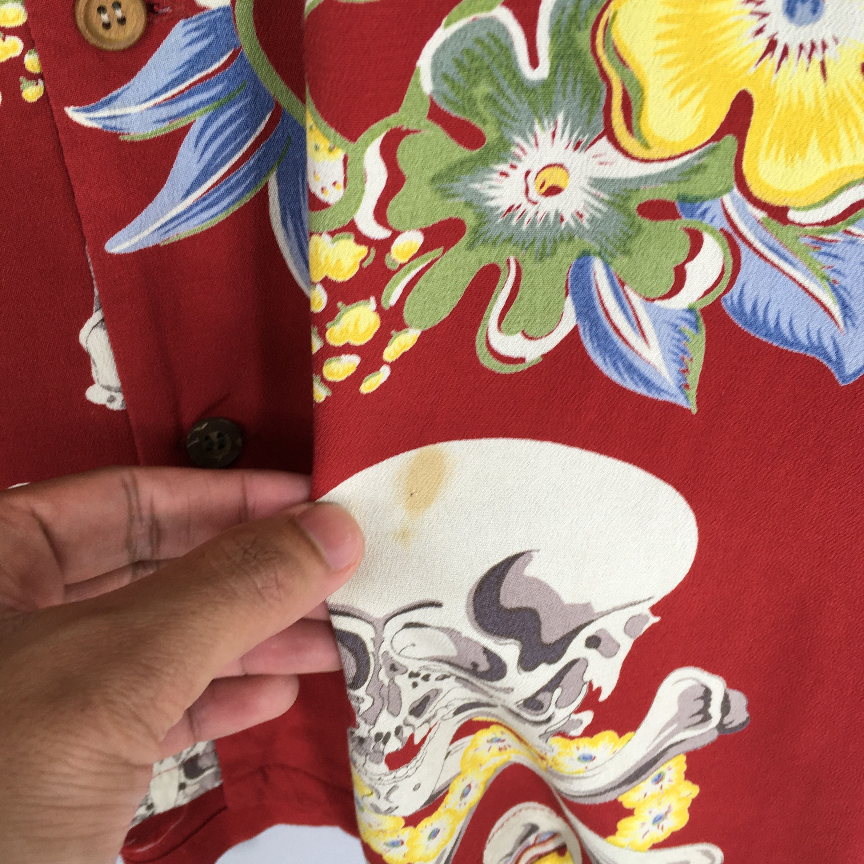 Vintage 80s Hawaiian Skull Bones Japanese Hawaii Shirt Small Size US S / EU 44-46 / 1 - 7 Thumbnail