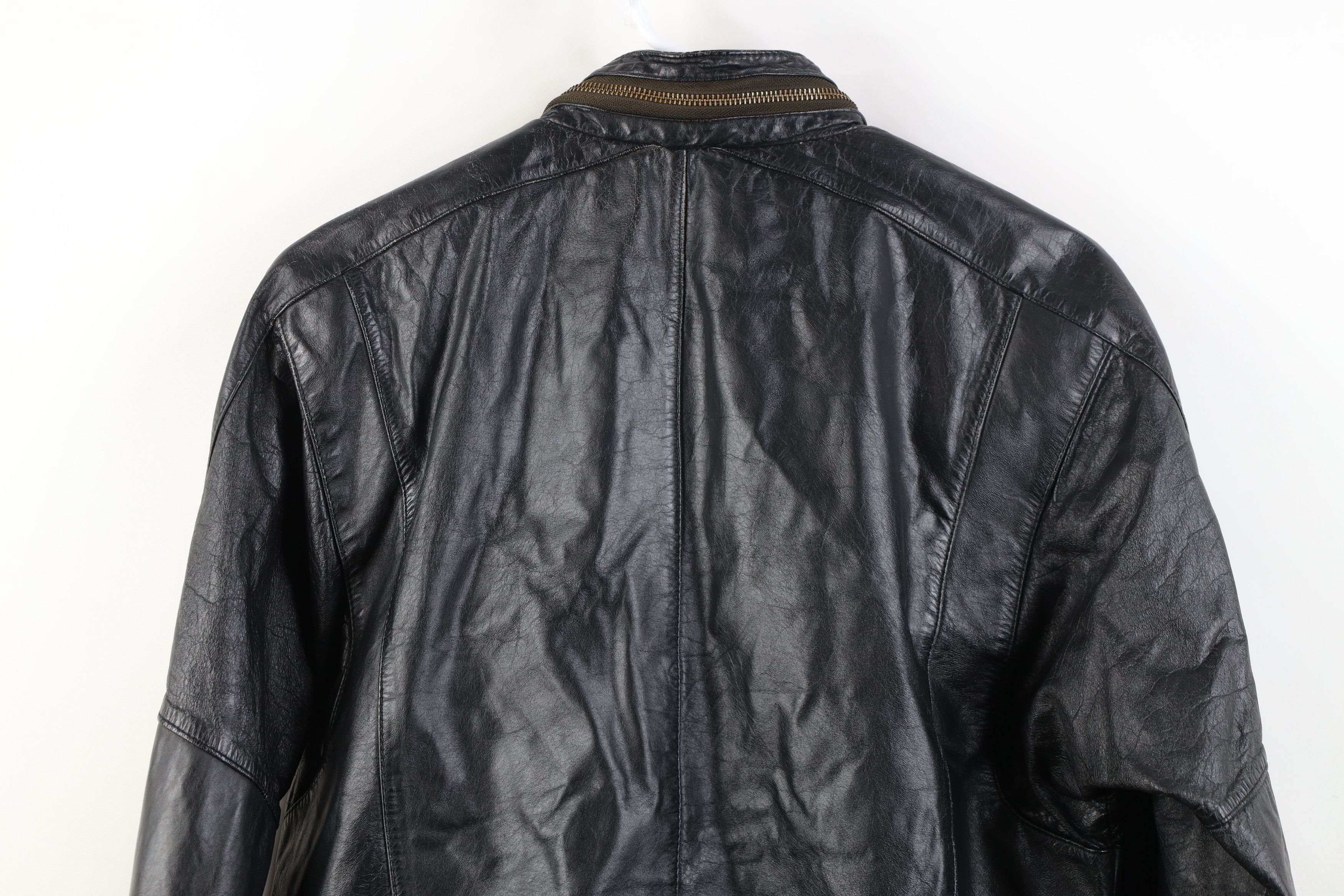 Vintage Vintage 70s 80s Streetwear Leather Cafe Racer Bomber Jacket Size US S / EU 44-46 / 1 - 13 Thumbnail