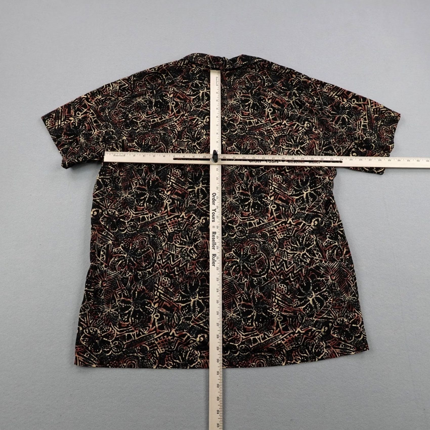 Hilo Hattie VINTAGE Hattie Shirt Mens 2XL Black Brown Floral Hawaiian Tribal Aloha Camp Shirt Size US XXL / EU 58 / 5 - 3 Thumbnail