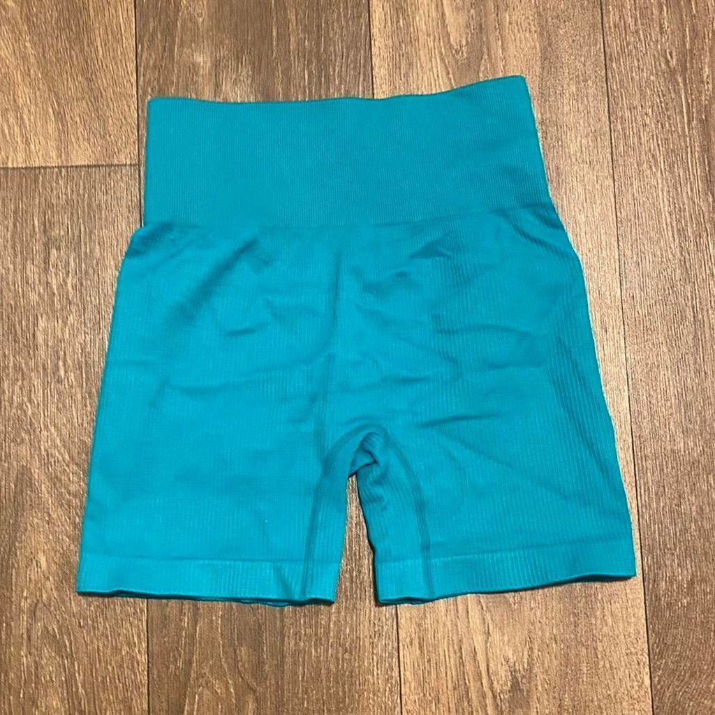 The Unbranded Brand Blue Seamless high waisted gym shorts size S Size 27" / US 4 / IT 40 - 2 Thumbnail