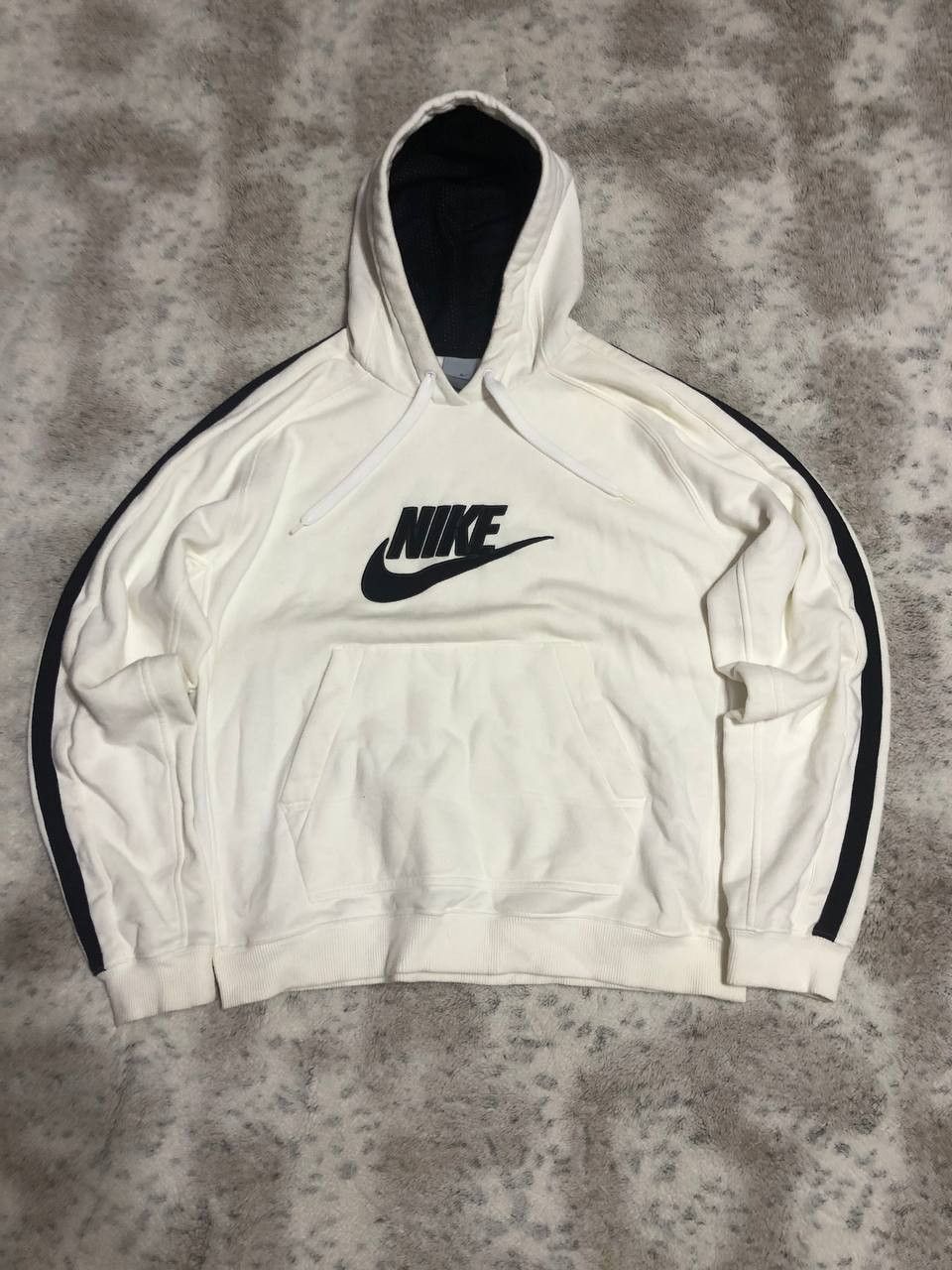 Nike × Vintage 🤍 Nike Essential Centr Logo Hoodie – Monochrome Magic 🖤 Size US L / EU 52-54 / 3 - 1 Thumbnail