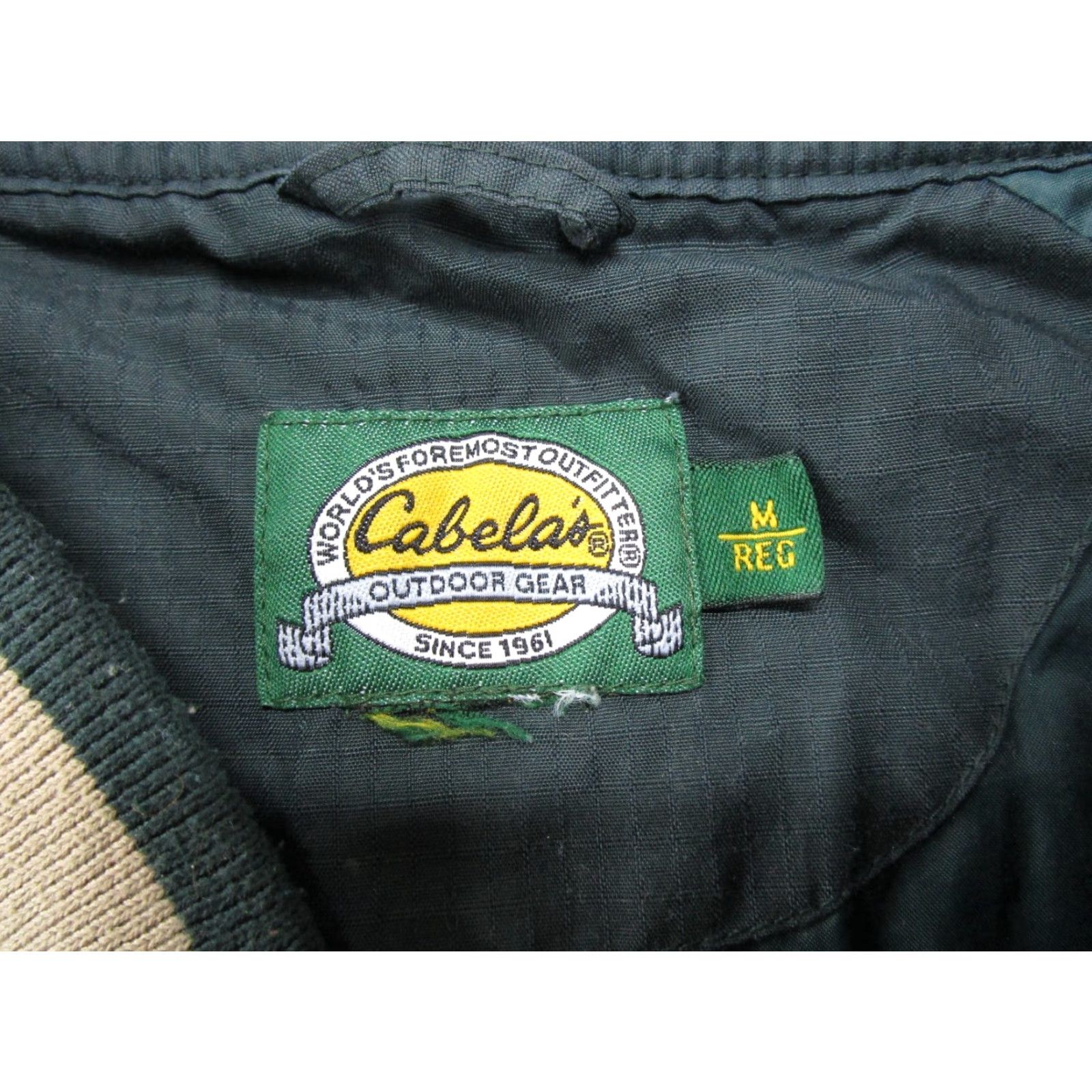 Vintage Cabelas Windbreaker Jacket Mens Size M Green Ripstop Pullover V Neck Outdoor Outdoor Jacket Regular Fit Nylon Patch Logo Stand-Up Collar Size US M / EU 48-50 / 2 - 2 Thumbnail