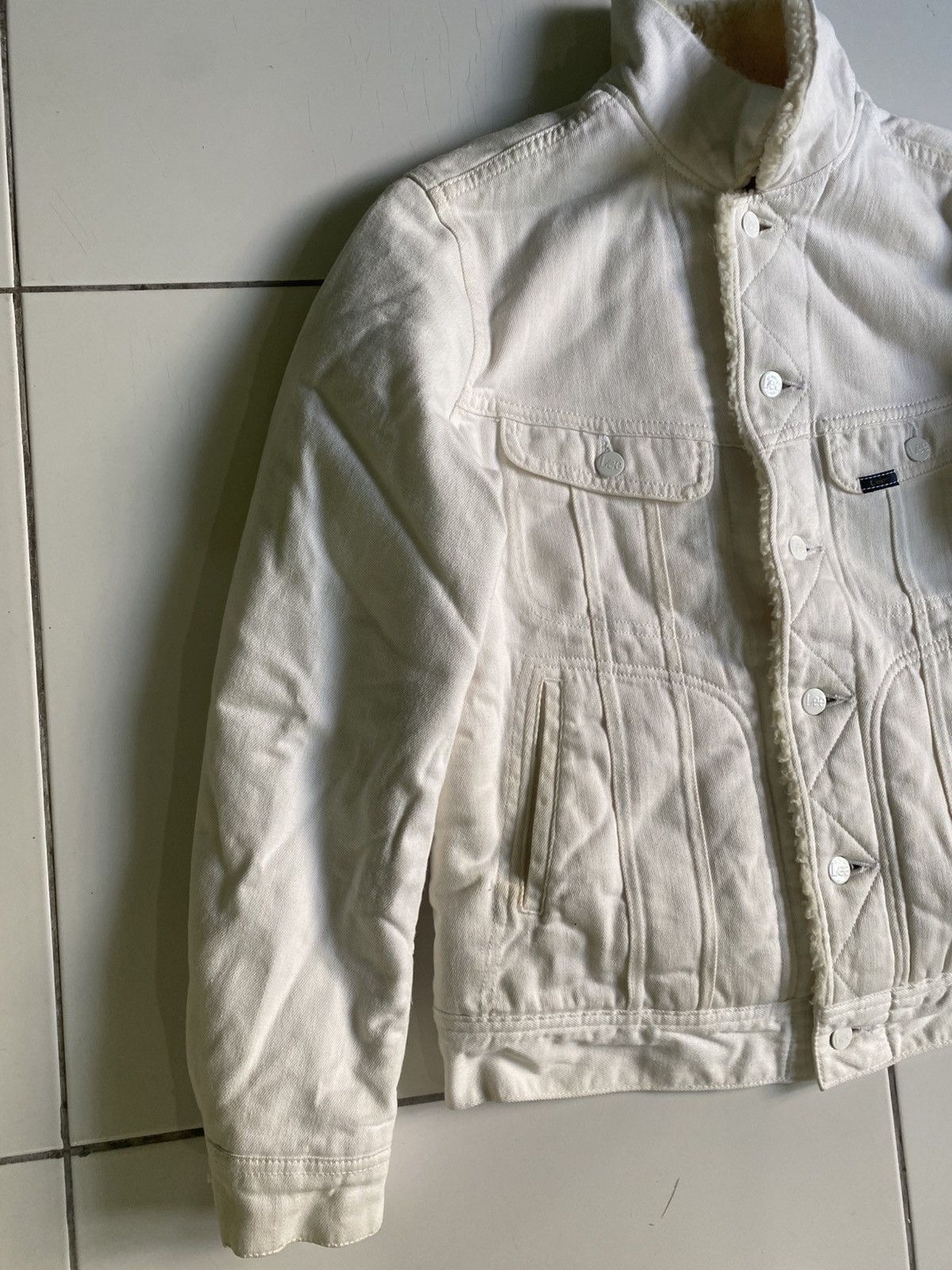 Lee Vintage 90s Lee Rider Sanforized Sherpa jean White Jackers Size M / US 6-8 / IT 42-44 - 3 Thumbnail