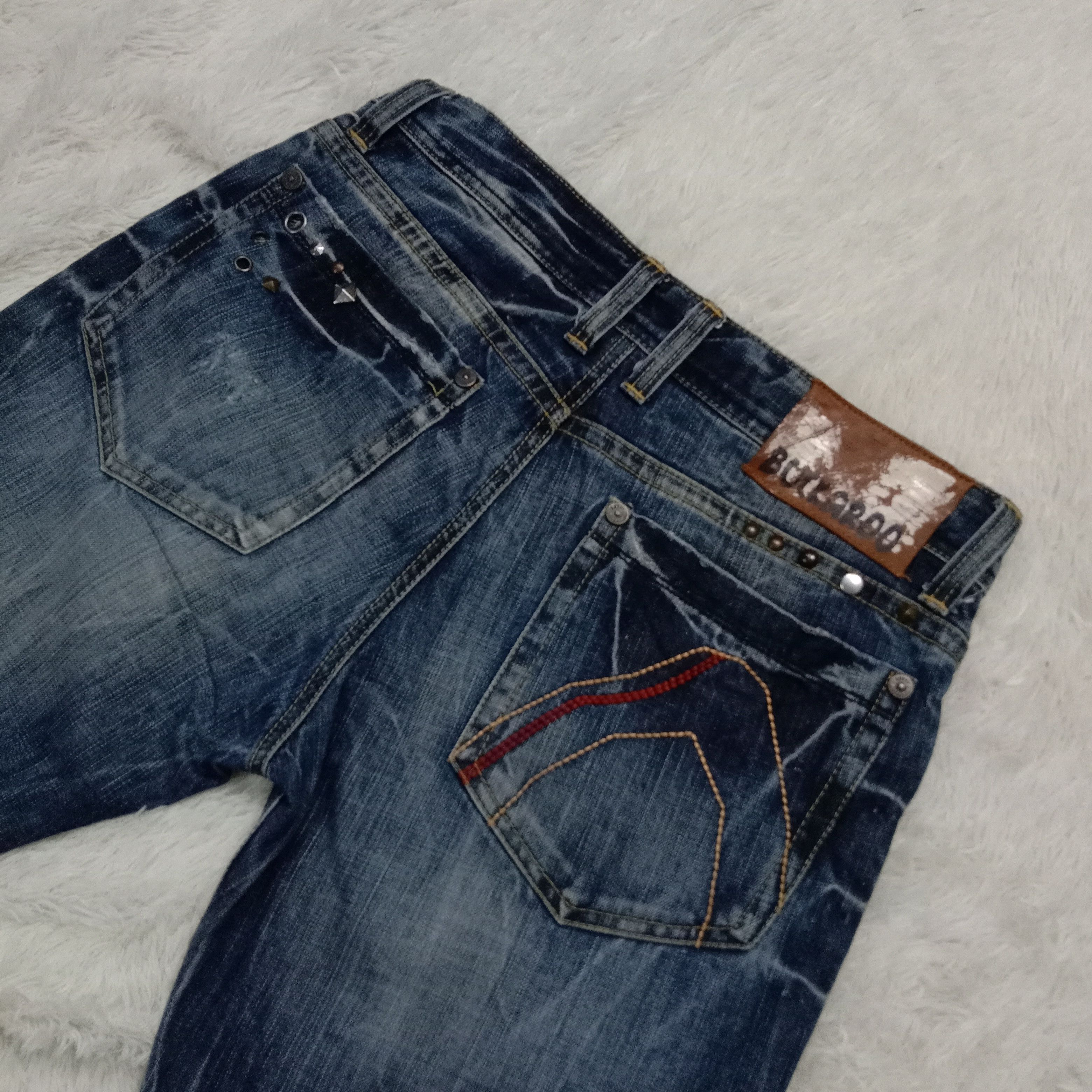 If Six Was Nine 🇯🇵 Distressed Indigo Buckaroo Japanese Sashiko BoroJeans Size US 32 / EU 48 - 4 Thumbnail