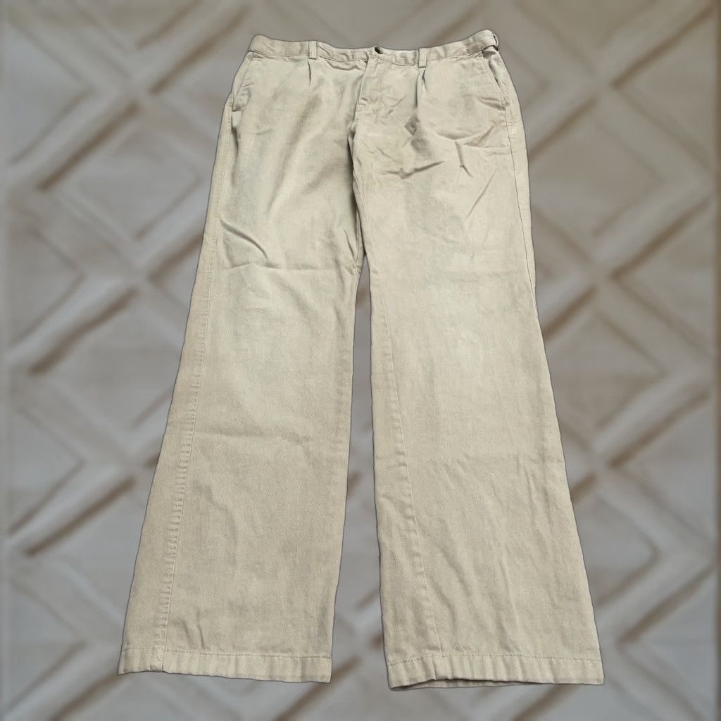 Cotton Traders Cotton Traders Mens Khaki Chino Pants 36 Regular Straight Leg Brown Beige Workwear Casual Outdoor Trousers Size US 36 / EU 52 - 1 Thumbnail