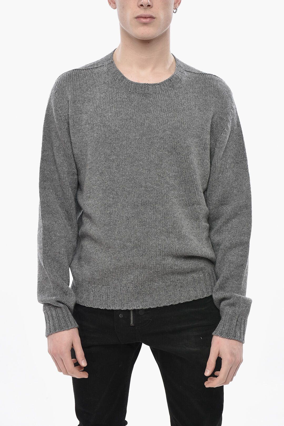Palm Angels og1mm0326 Cashmere-Blend Crewneck Sweater in Grey Size US S / EU 44-46 / 1 - 1 Thumbnail