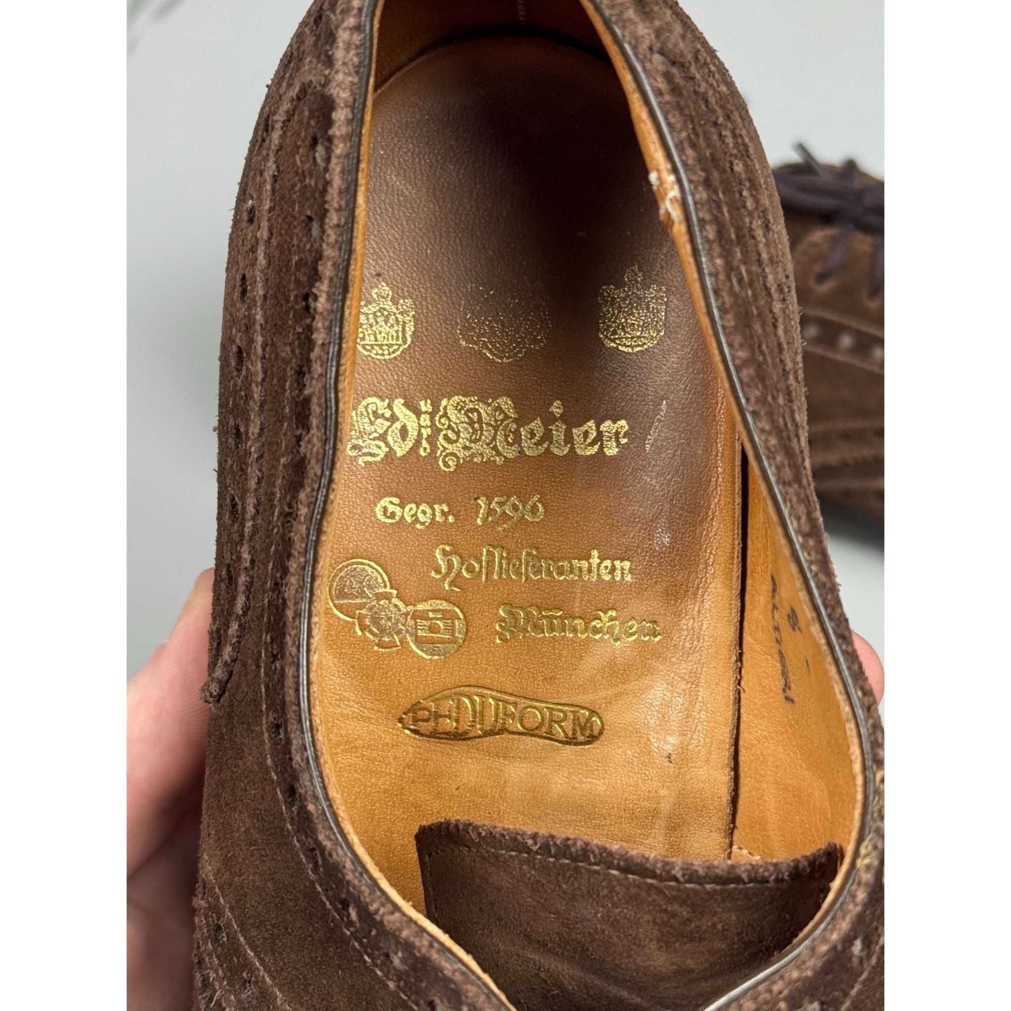 Other Ed Meier Munich Dark Brown Suede Brogues (Y1178) Size US 9 / EU 42 - 10 Thumbnail